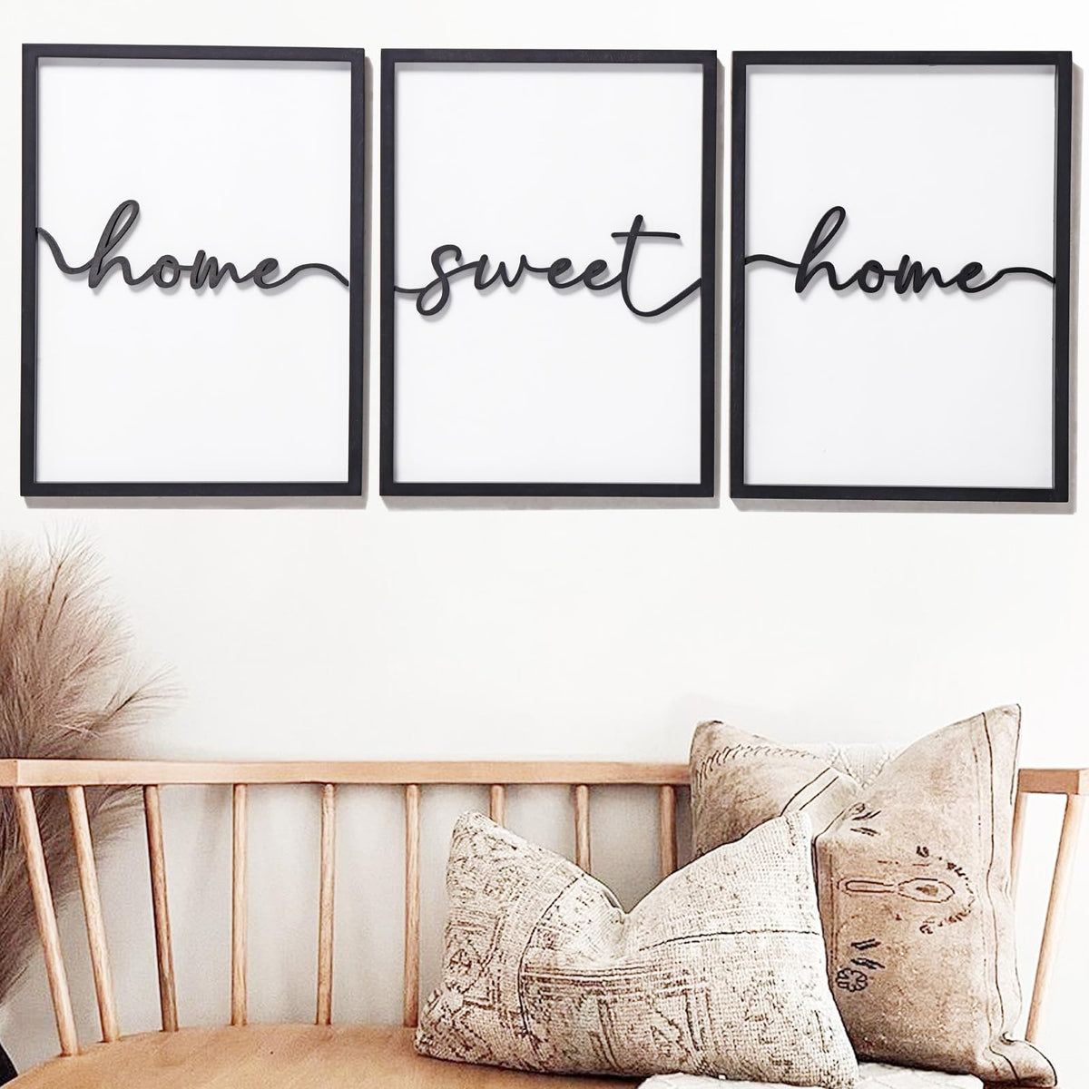 3D Wood Home Sweet Home Wall Art Modern Home Sweet Home Sign - KIOSSUT Official Imagery - 4