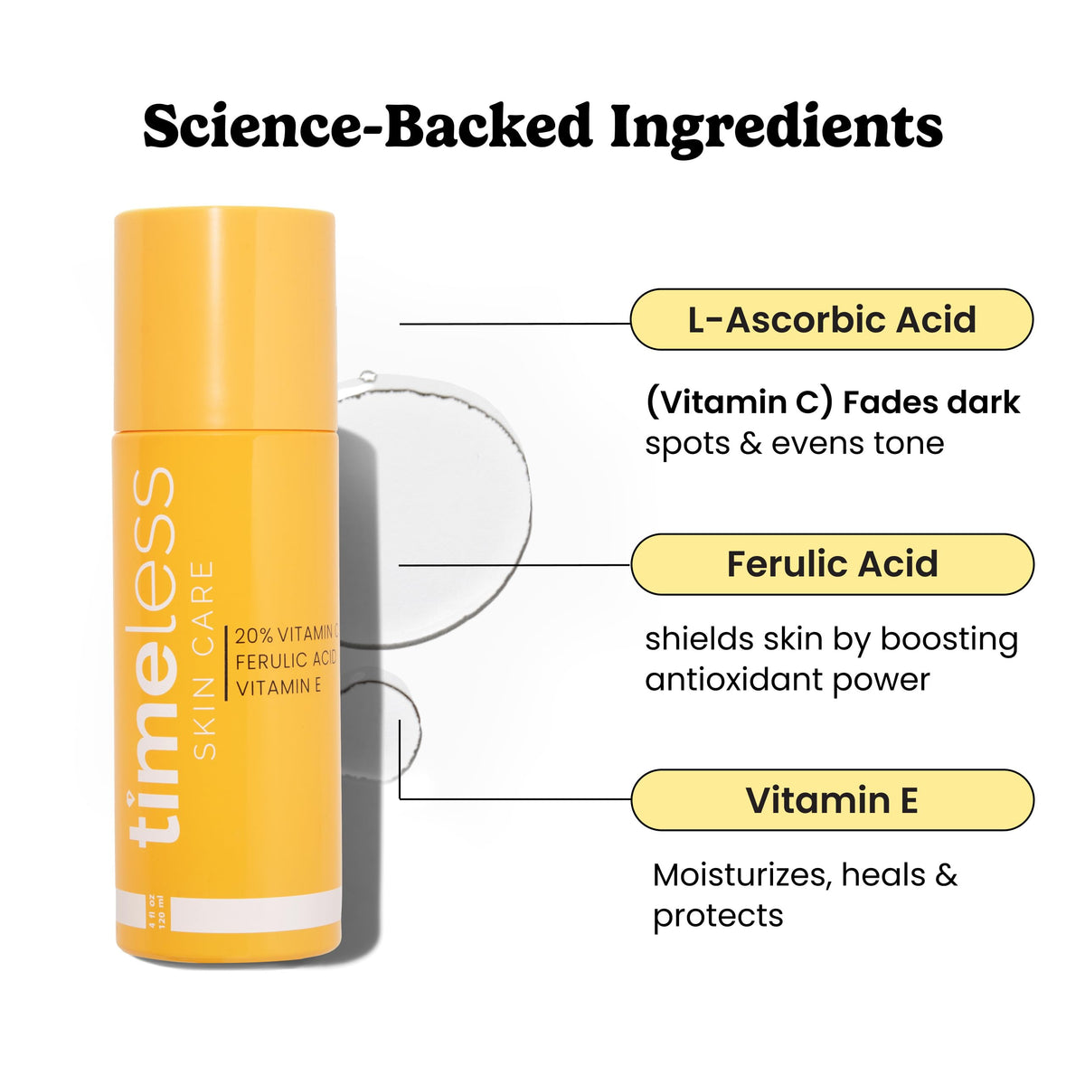 Timeless 20 Vitamin C E Ferulic Acid Serum Antioxidant 4 fl - Timeless Skin Care Official Imagery - 3