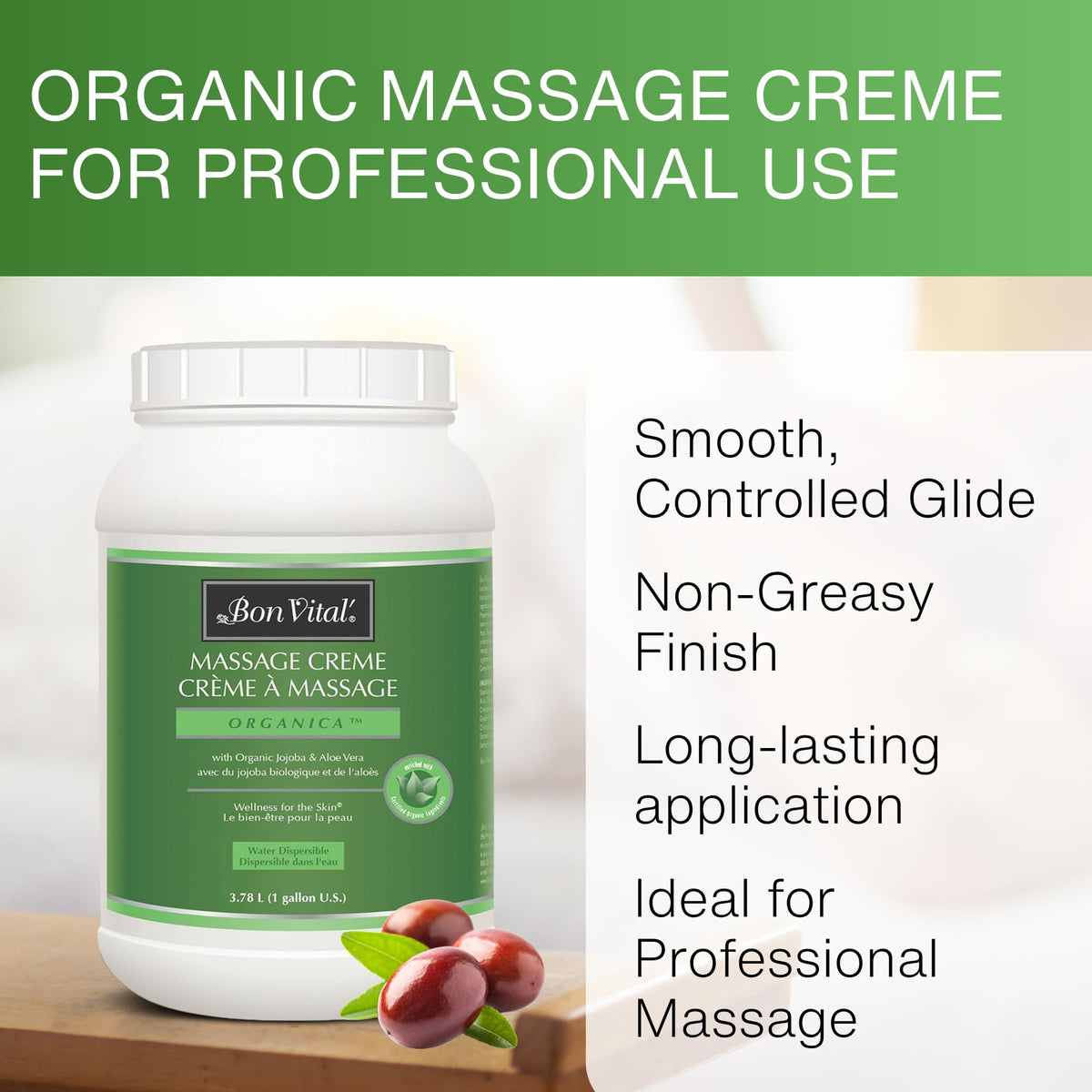 Bon Vital Organica Organic Massage Creme Jojoba Oil Therapy - Bon Vital' Official Imagery - 4