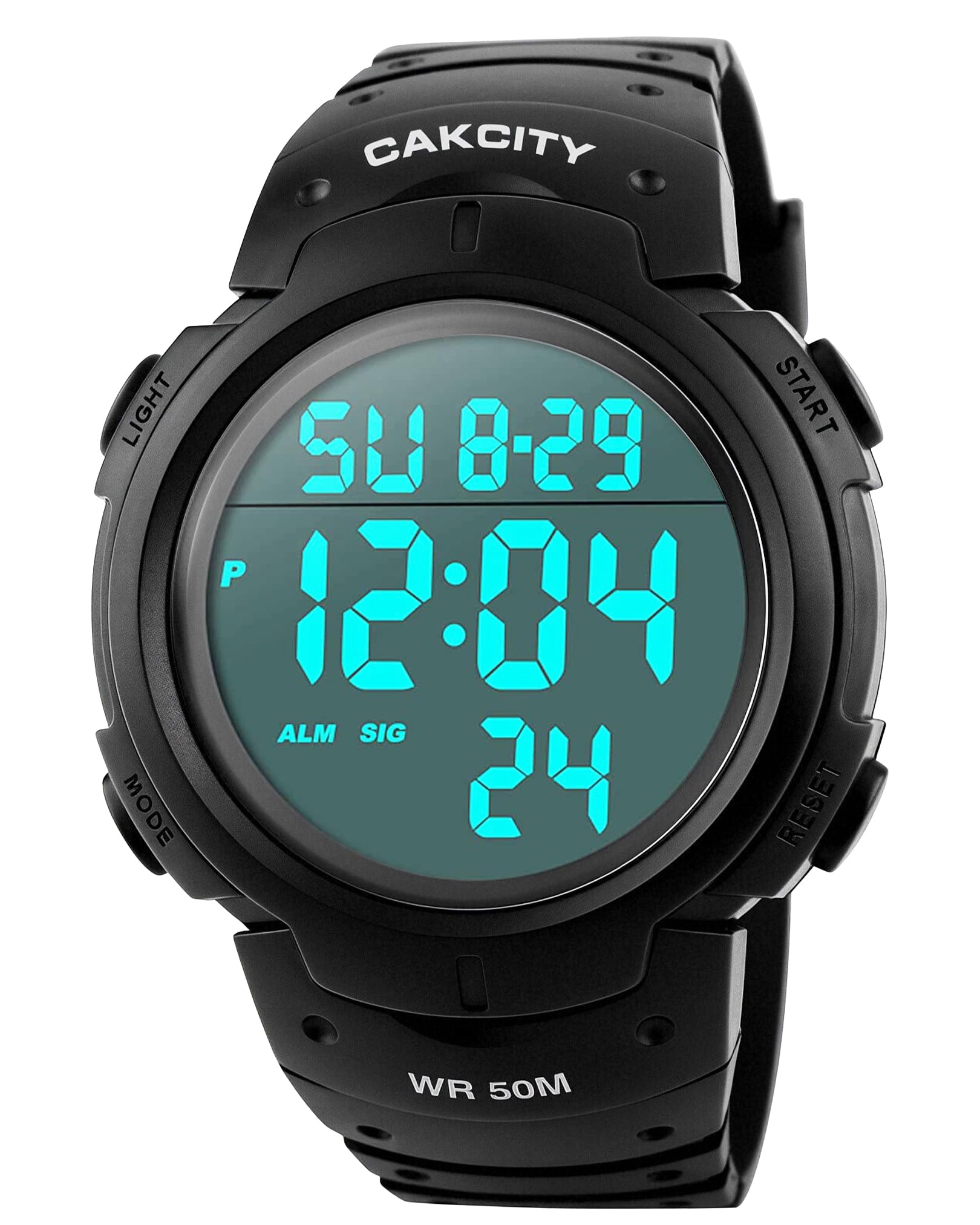 CakCity Digital Watch Mens, Waterproof Sport Wristwatch, Referee Stopw - View 1