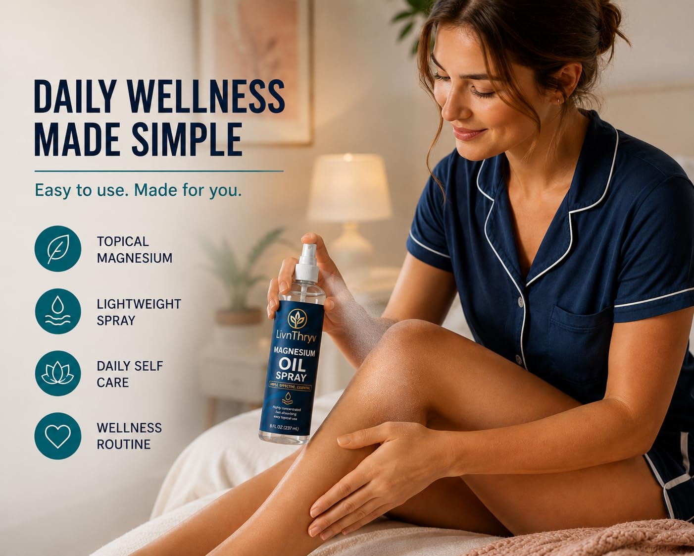 Magnesium Oil Spray Premium Topical Magnesium Formula for - LivnThryv Official Imagery - 6
