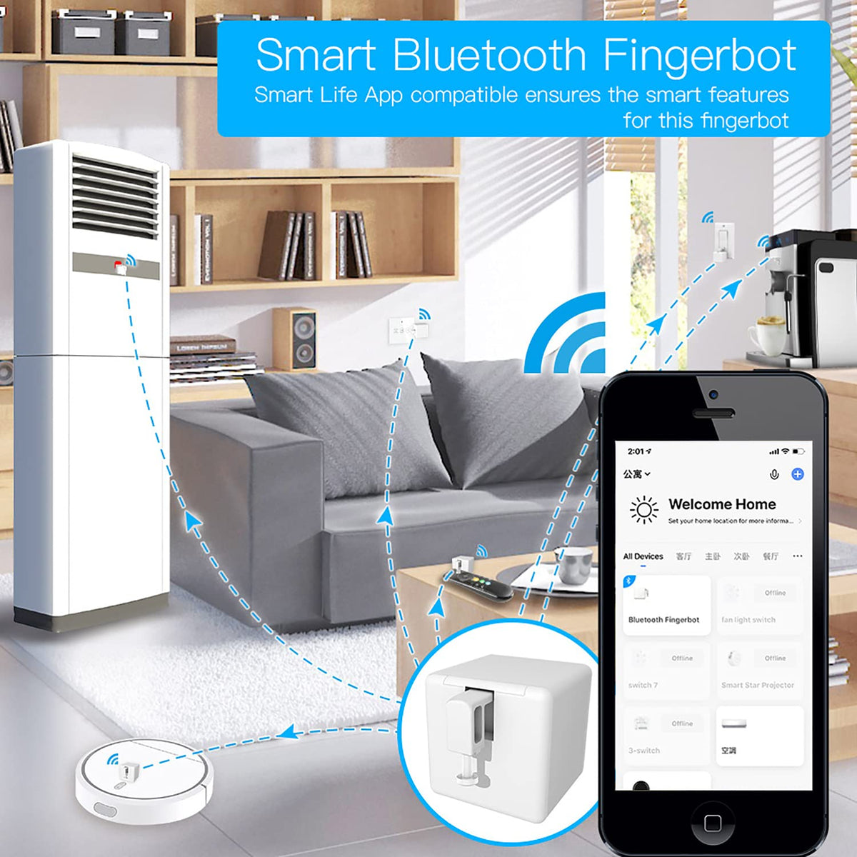 Smart Switch Button Pusher Bluetooth Fingerbot Plus with - Gaoducash Official Imagery - 6