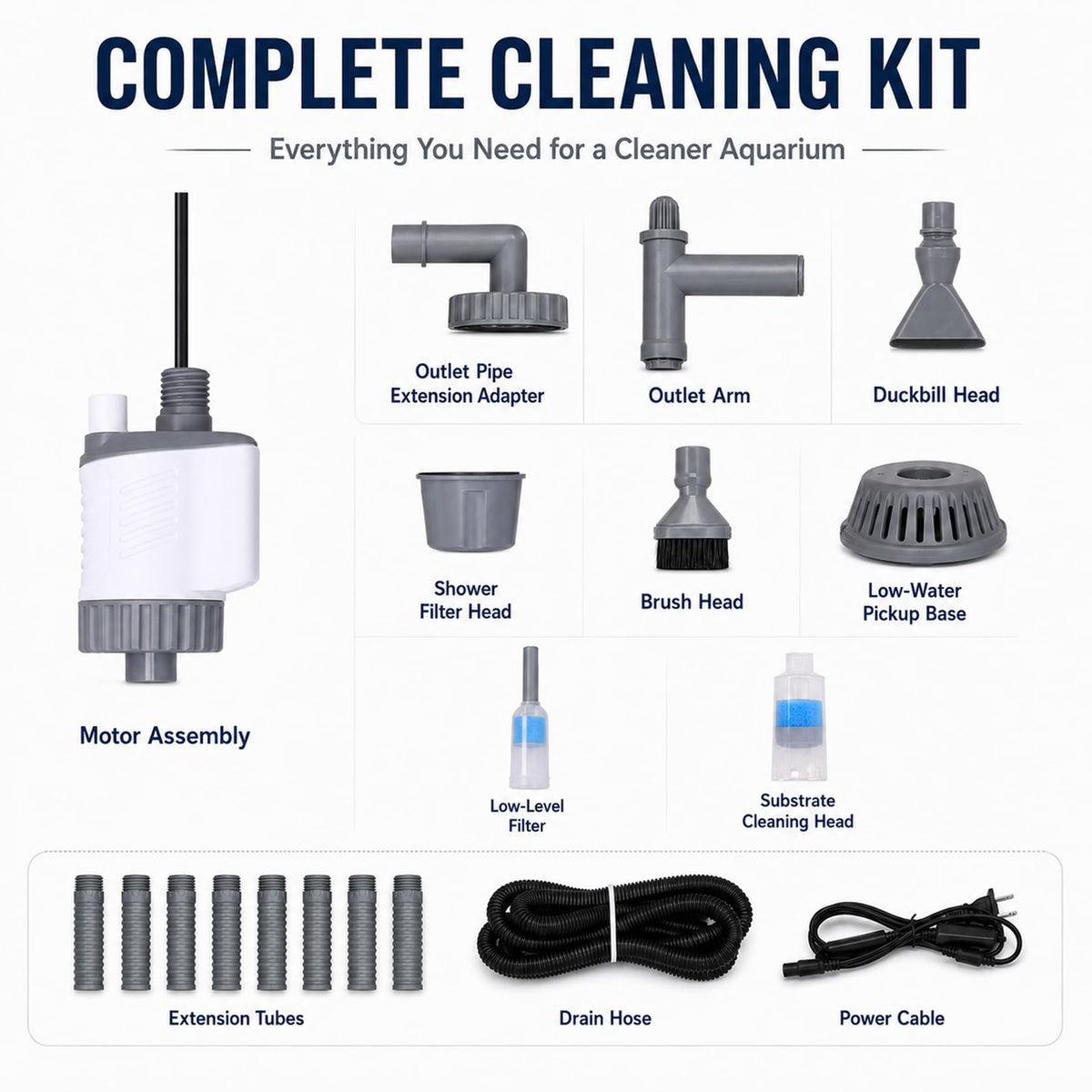 Electric Aquarium Gravel Cleaner 30W Fish Tank Vacuum - Vehipa Official Imagery - 3