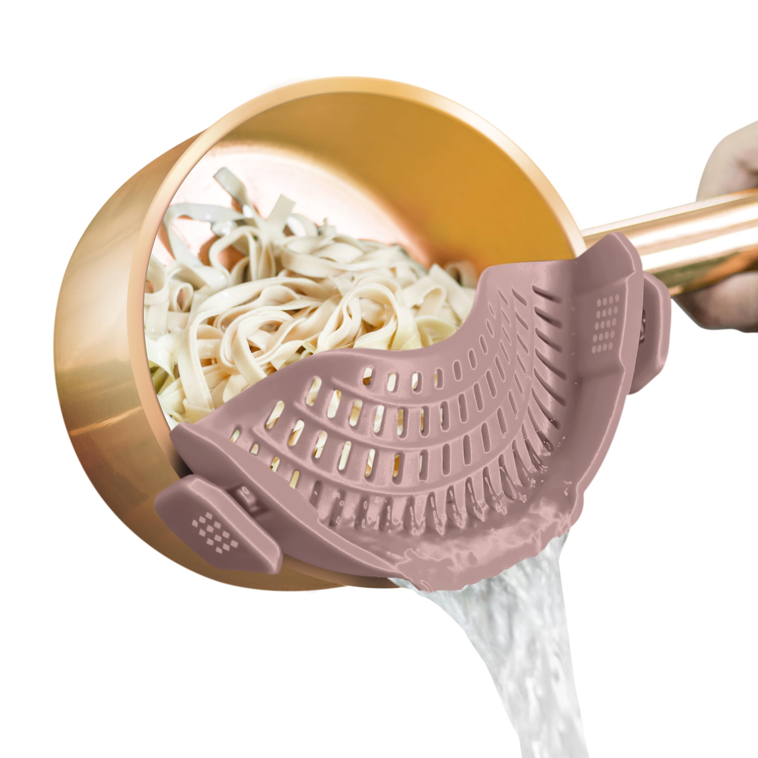 AUOON Clip On Strainer Silicone for All Pots, Standard 8.86 x 3.5 by AUOON - Angle View 8