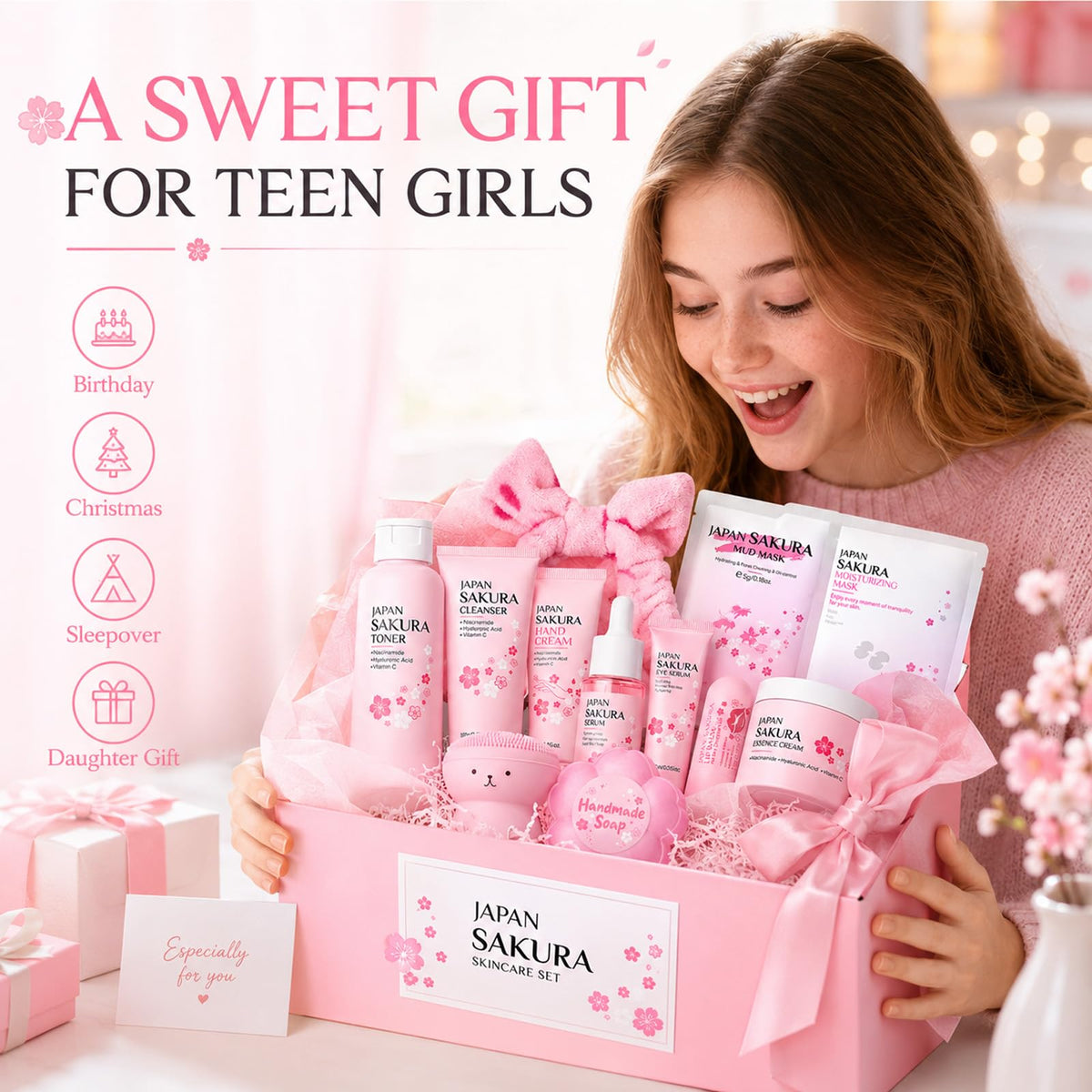 Sakura Skin Care Set for Kids Teen Girls Birthday Christmas - Sulily Official Imagery - 8