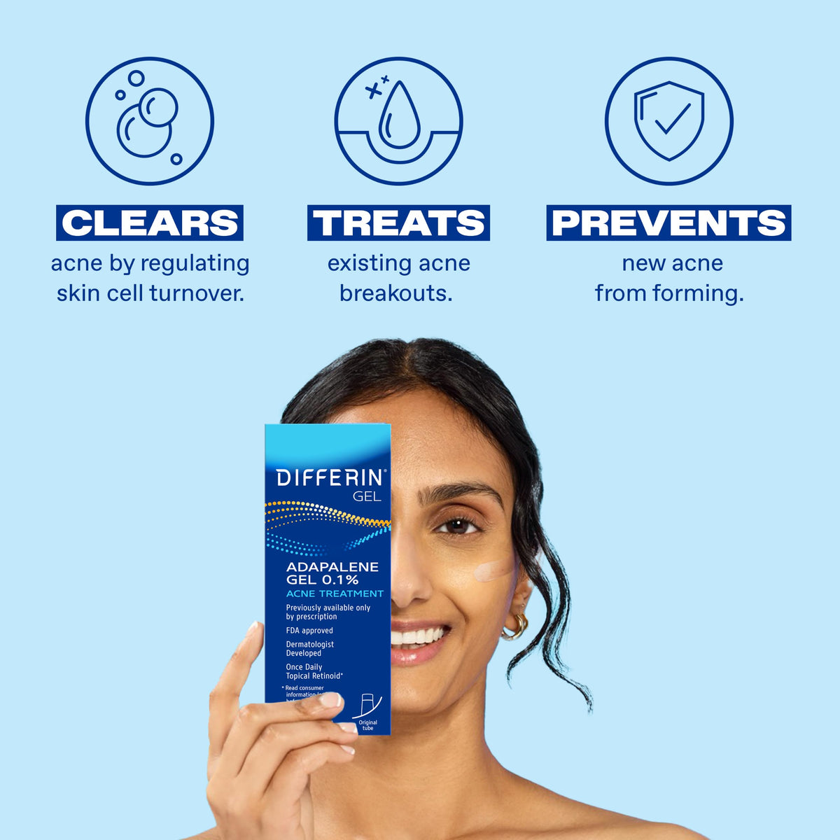 Differin Acne Retinoid Treatment Gel 0 1 Adapalene 45g Pump - Differin Official Imagery - 4