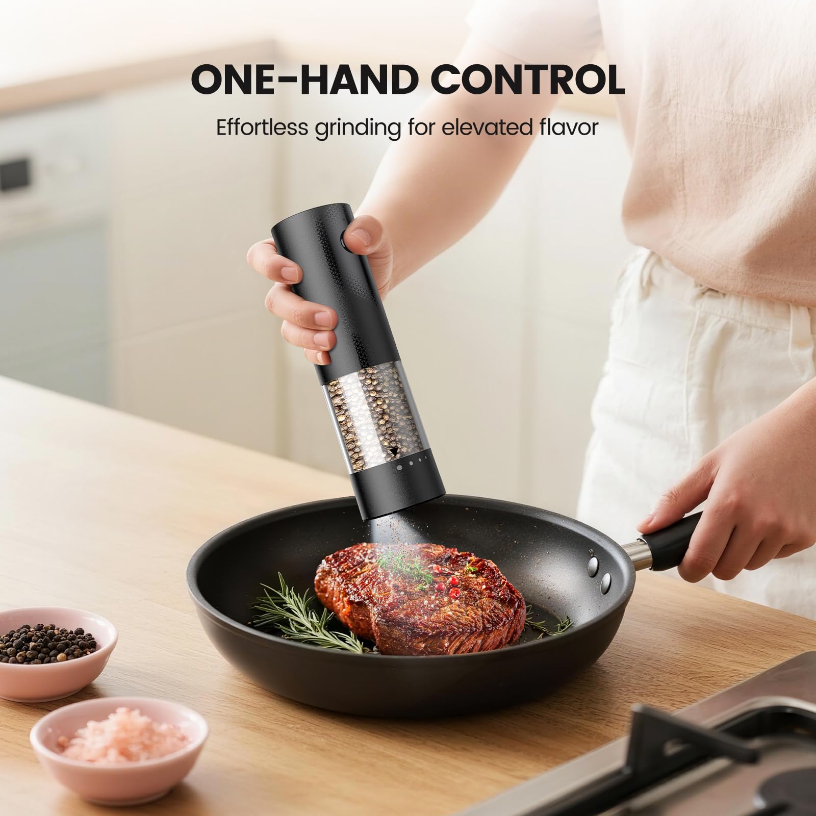 Gaivis Electric Salt and Pepper Grinder Set - Rechargeable Automa by Gaivis - Angle View 7