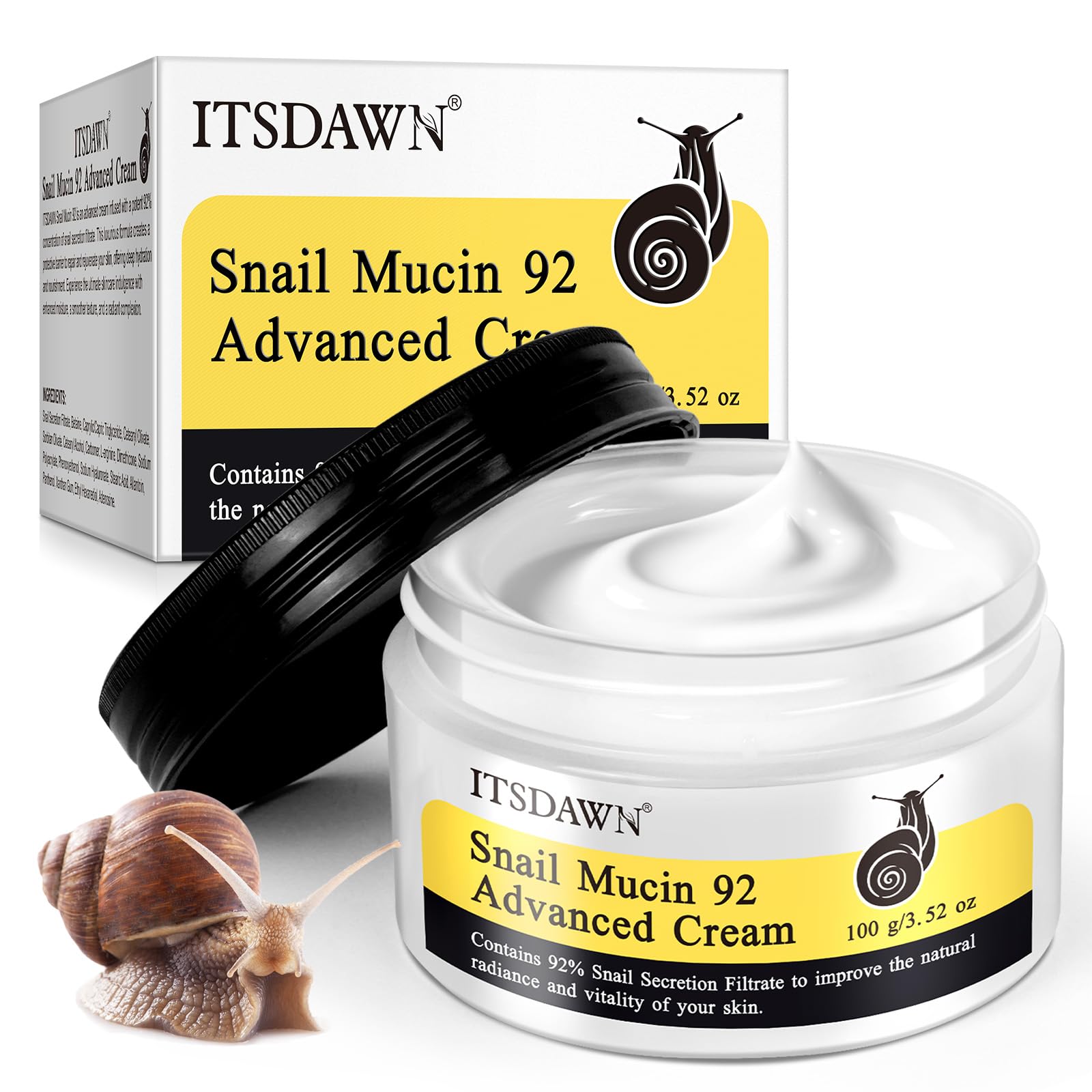ITSDAWN Snail Mucin 92% Repair Cream 100g, Face Moisturizer - Product Imagery