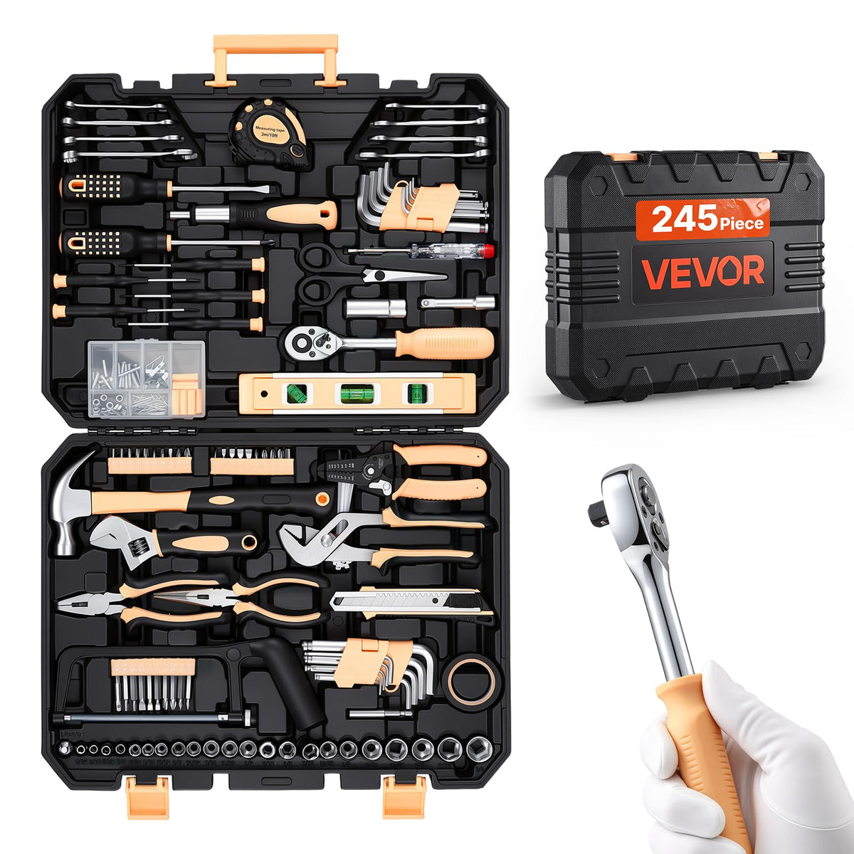 VEVOR 245 Piece Tool Kit General Home and Auto Repair Tool - VEVOR Official Imagery - 2