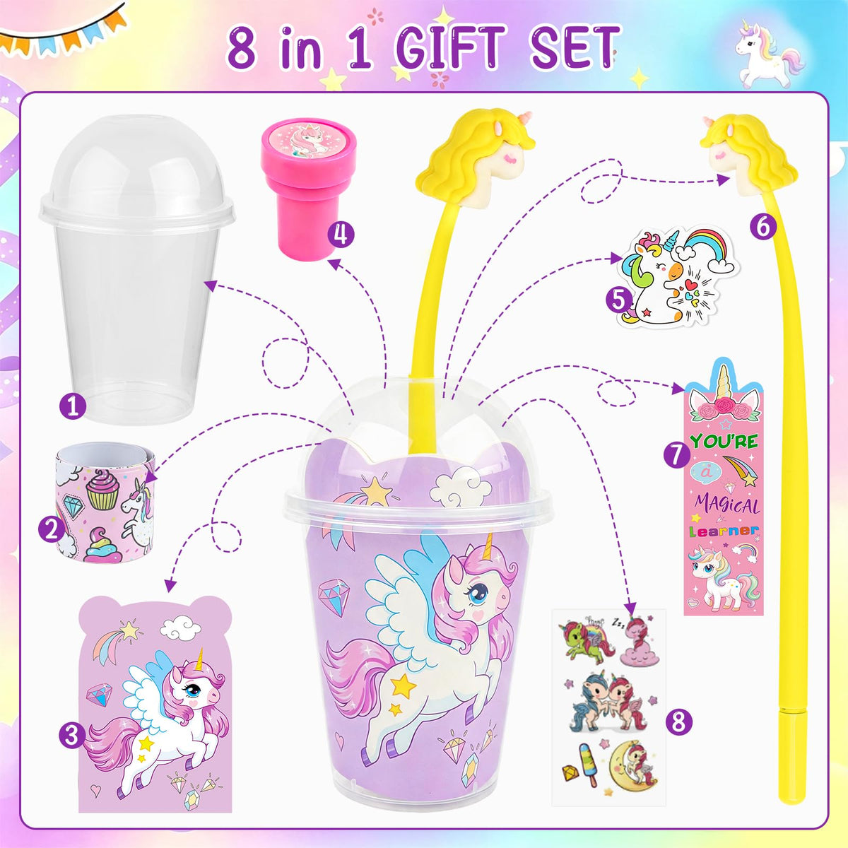 Unicorn Party Favors 24 Pack Unicorn Birthday Party Supplies - Mepmela Official Imagery - 6