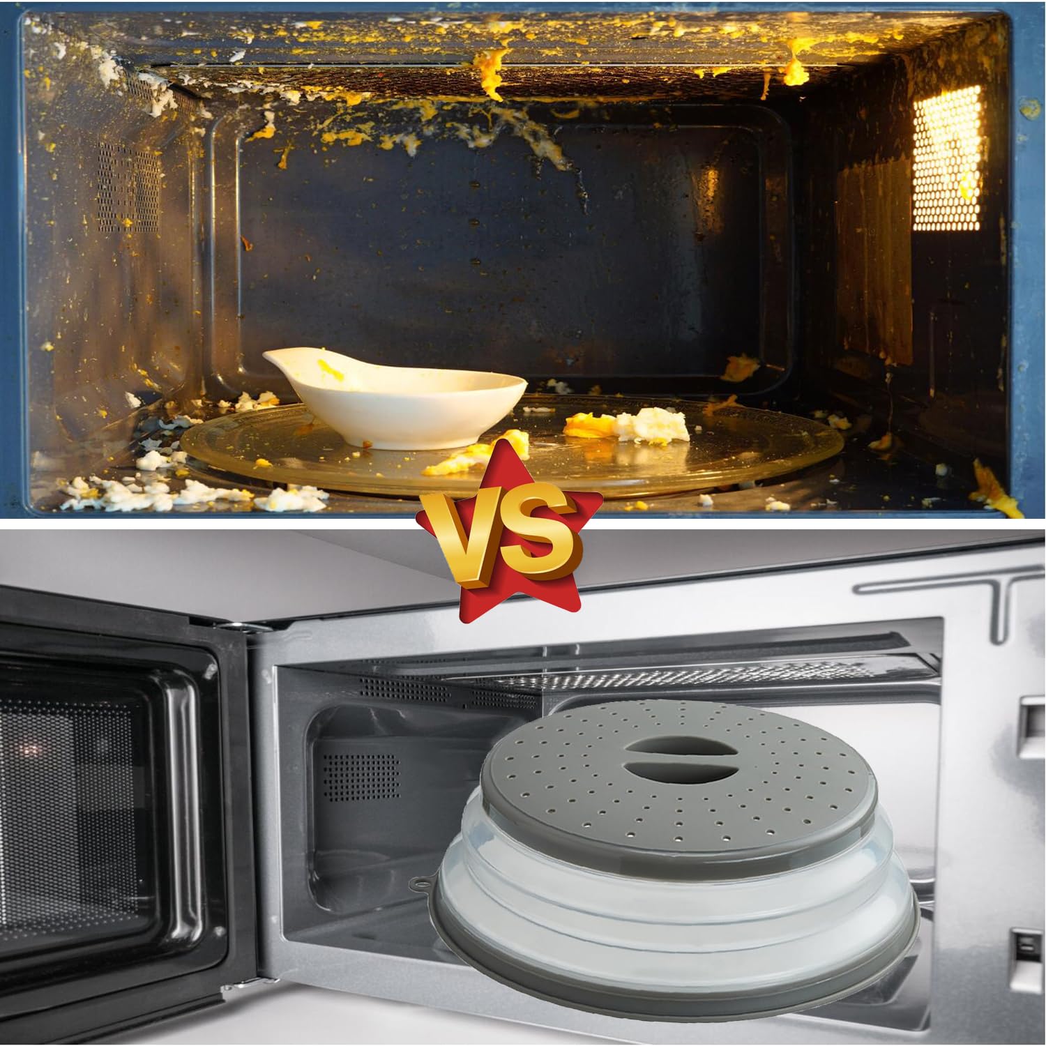 XGHJ Microwave Splatter Cover Vented for Food, Splatter Guard & C - XGHJ Official Product View 4