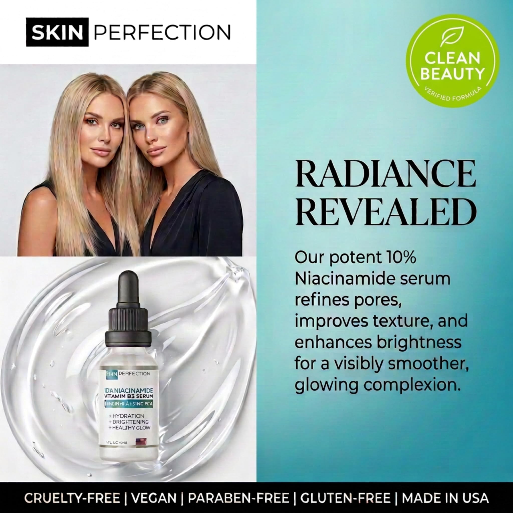 Niacinamide Serum for Face 10% with Zinc, Dark Spot &amp; Pore, - Skin Perfection