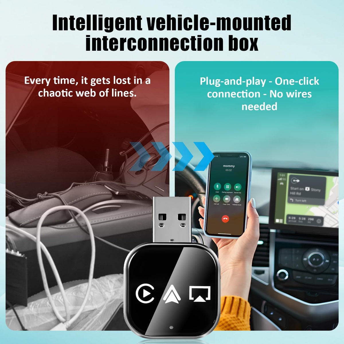 DOITOOL Wireless Car Adapter 3 in 1 Wireless Phone Connector - DOITOOL Official Imagery - 6