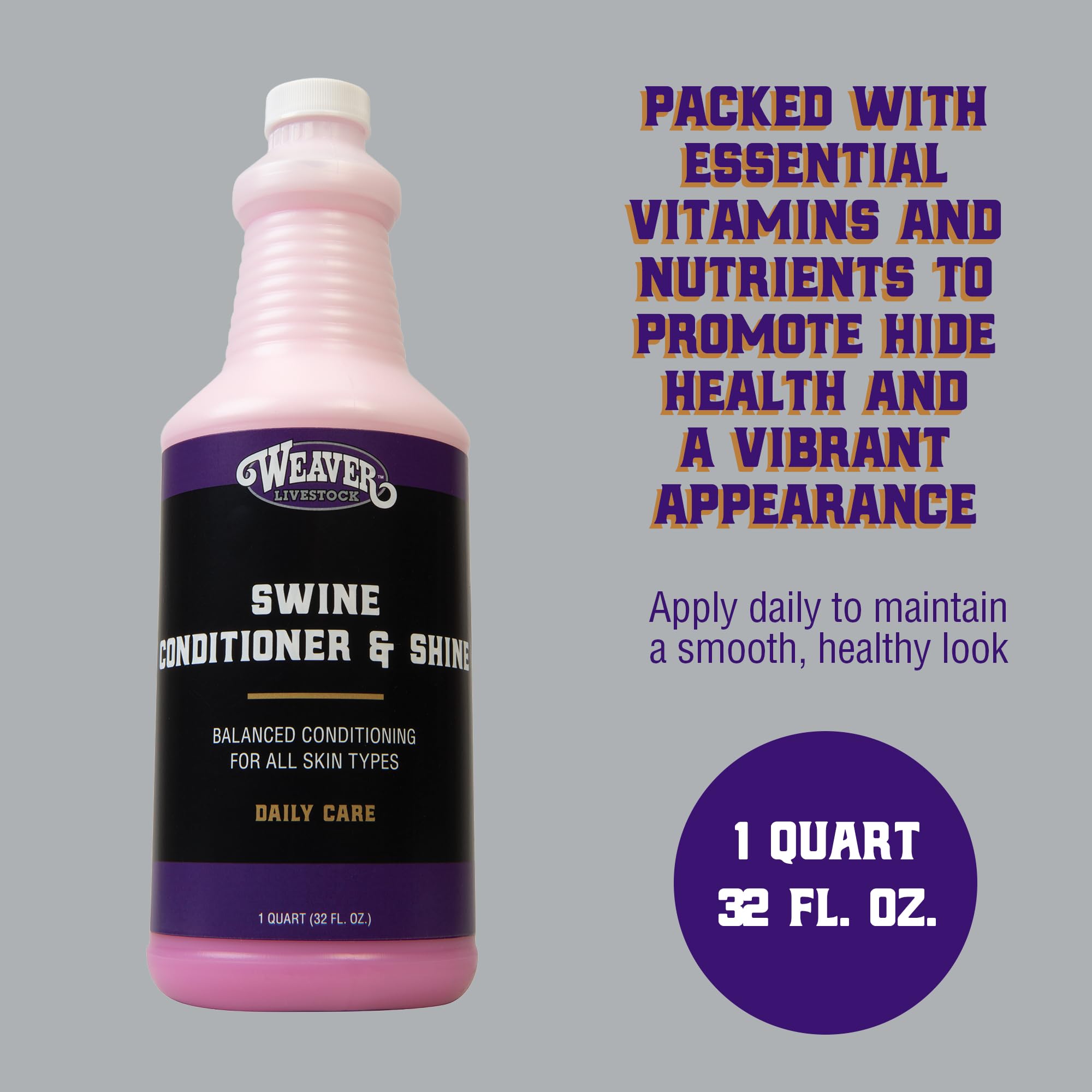 Weaver Livestock Swine Conditioner and Shine, Leave-in Conditioner for Smooth, Healthy Look, Skin, Hair Shine Products for All Skin Types