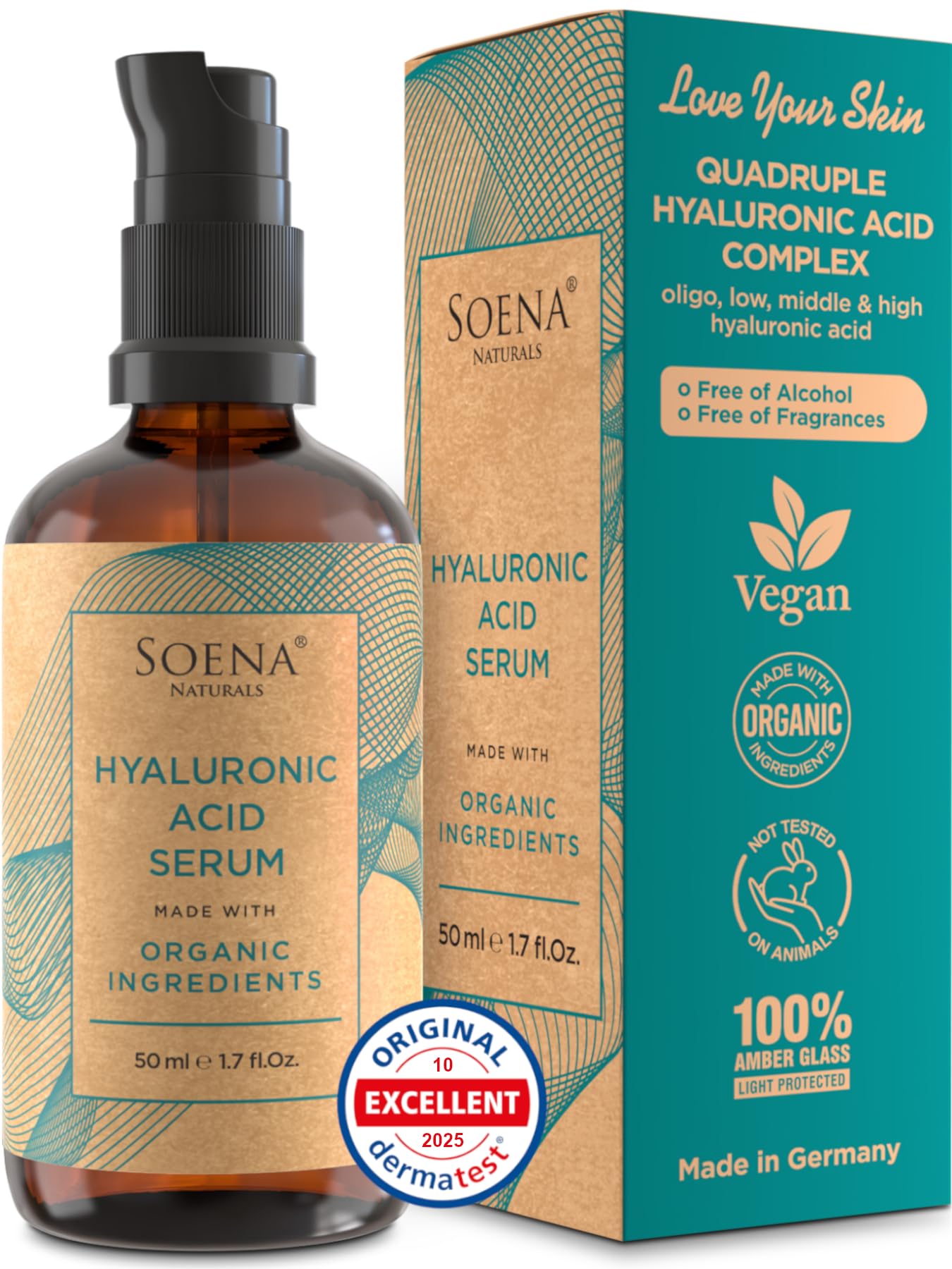 Soena Organic Hyaluronic Acid Serum for Face - Best Hyaluronic Acid + 4 Hyaluronic Si - Soena Official Product View 2