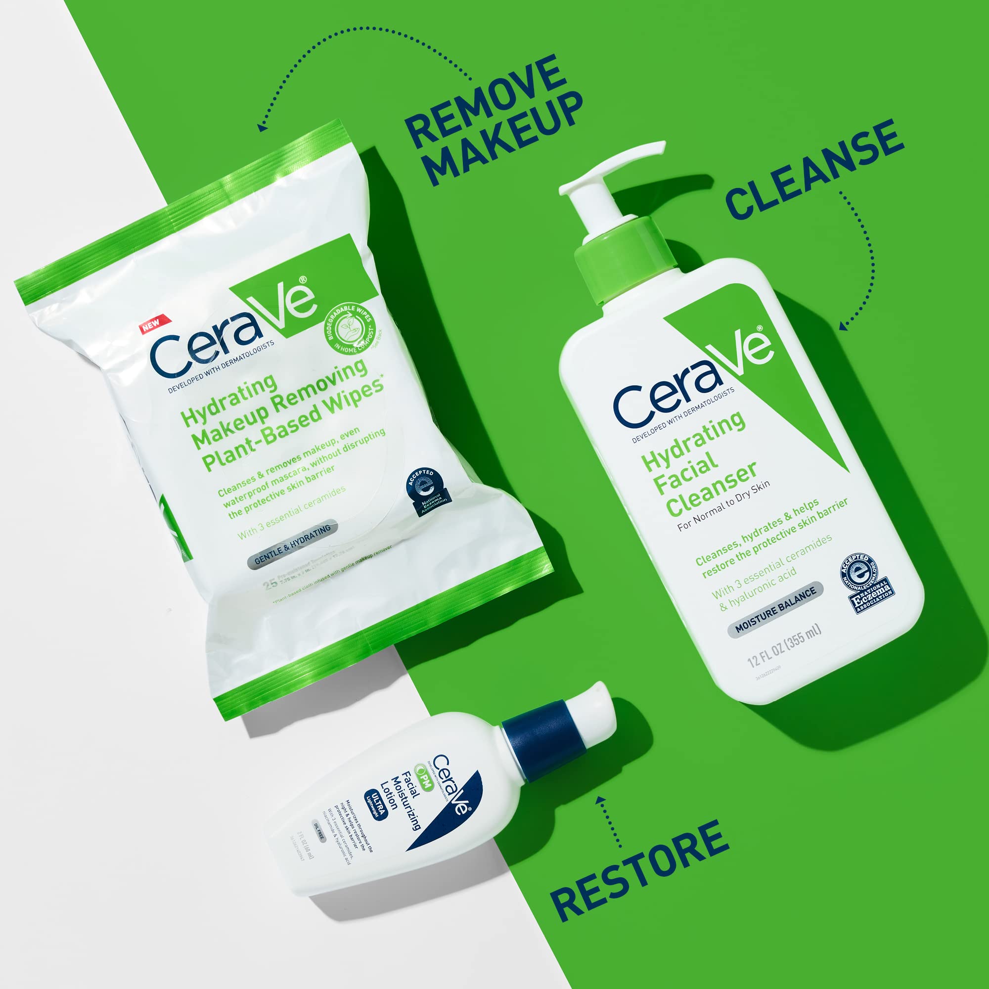 CeraVe Makeup Remover Wipes, Plant Based Face Wipes with Glycerin, 25ct - CeraVe Official Product View 7