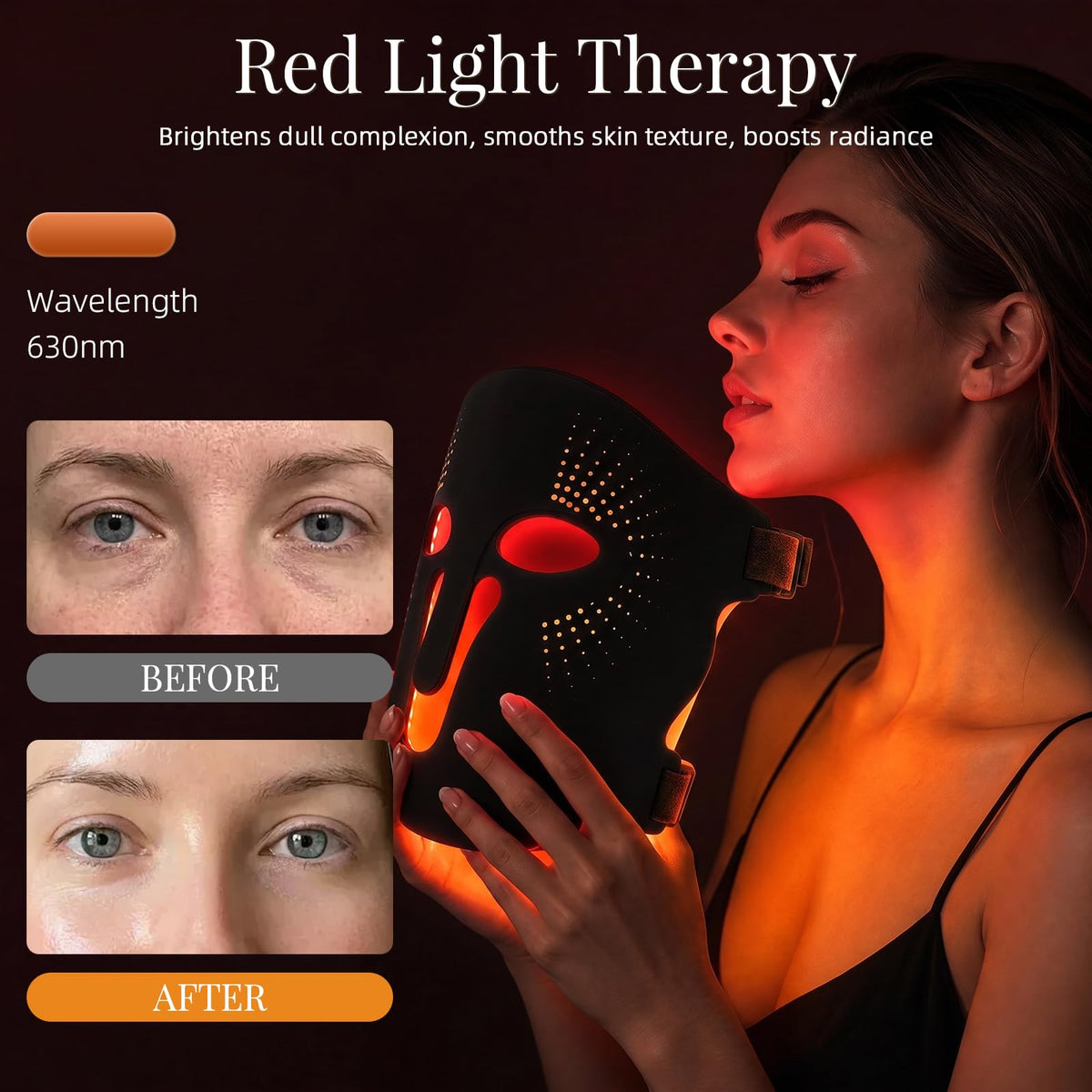Red Light Mask Therapy for Face FDA Cleared 3 Colors Red - bubbotparty Official Imagery - 4