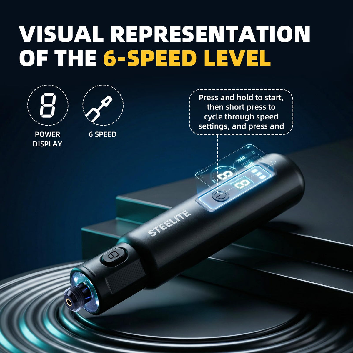 STEELITE Mini Cordless Rotary Tool Kit 6 Speed with 50 - Steelite Official Imagery - 5