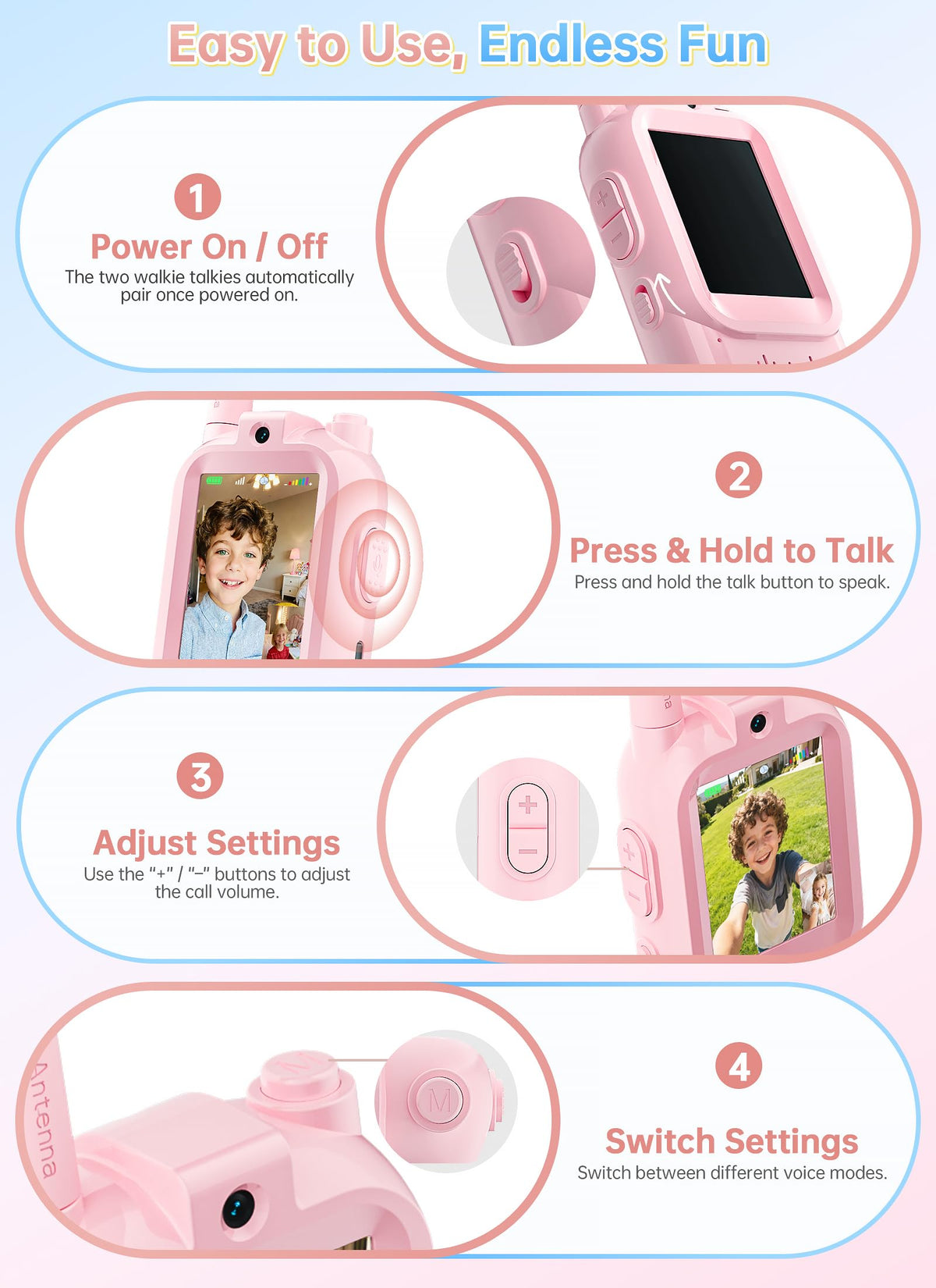 HD Video Walkie Talkies for Kids Kids Toys for 6 Year Old - Brisum Official Imagery - 8
