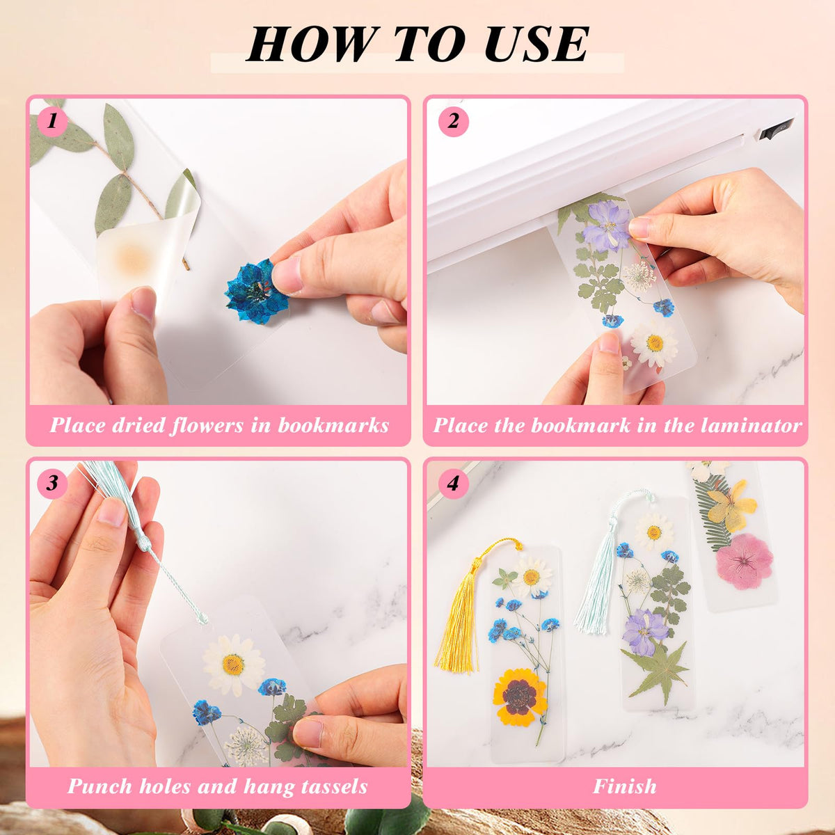 326Pcs Pressed Flower Bookmark Making Kit DIY Bookmark Kit - WSICSE Official Imagery - 5