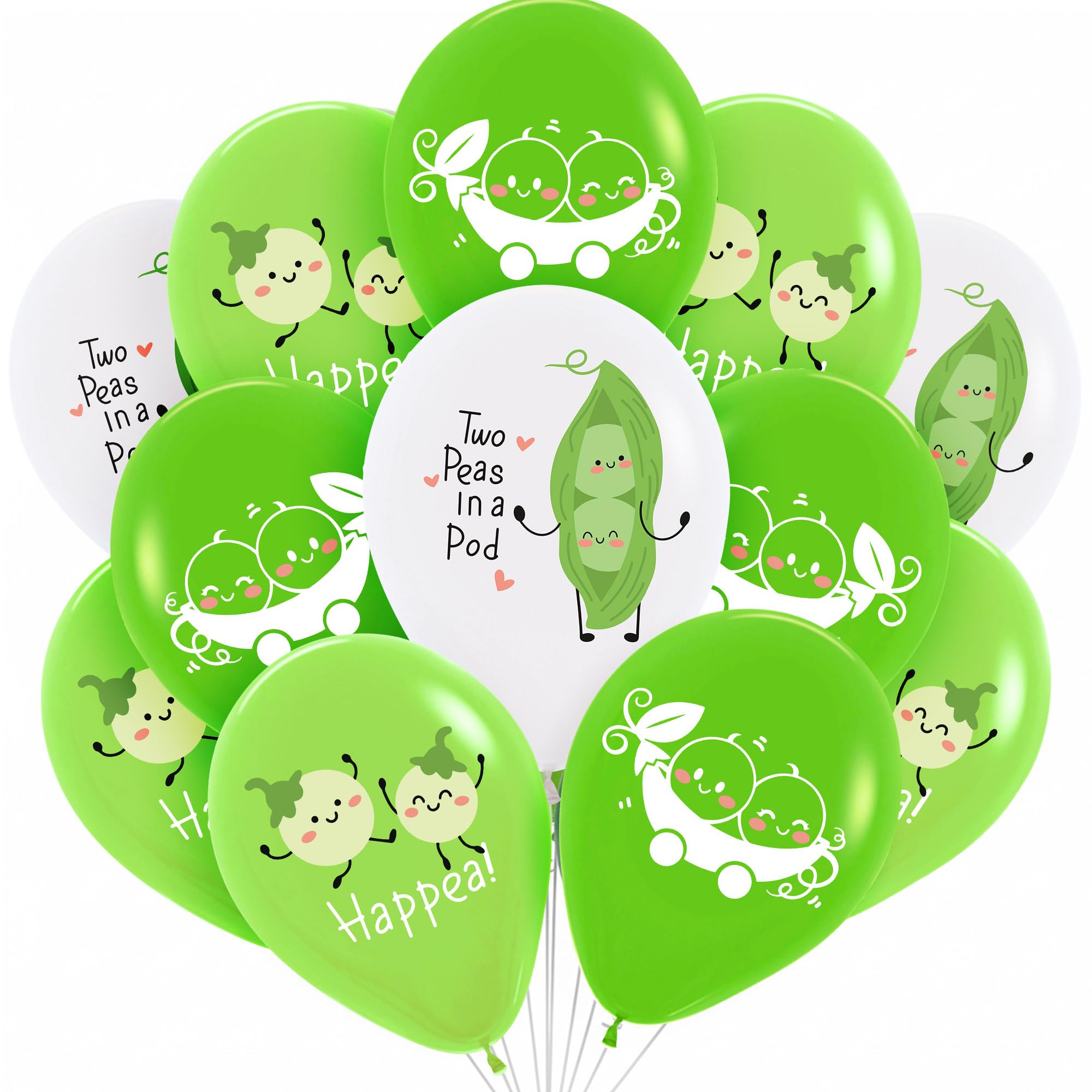 Twin Baby Shower Decorations, Two Peas in a Pod Balloons - 15 - Product Imagery