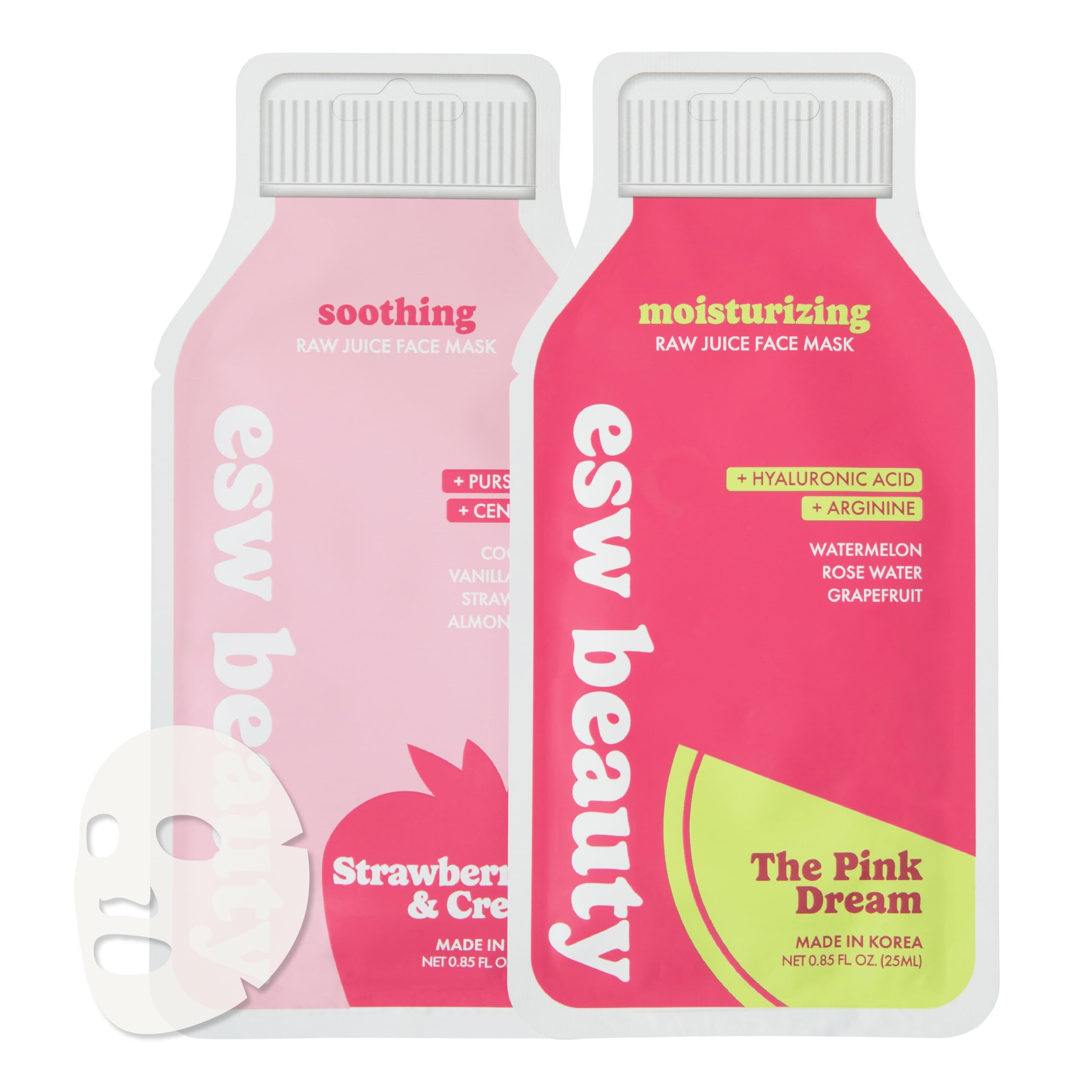 ESW Beauty Face Masks Set, Strawberries &amp; Cream &amp; The - ESW Beauty