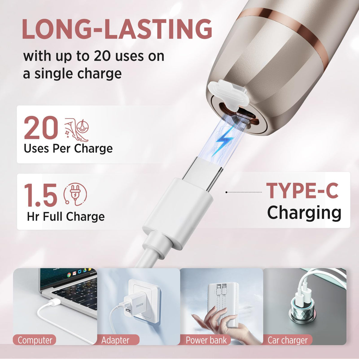 Women s Electric Razor Cordless Painless Shaver for Face - Orchrose Official Imagery - 7