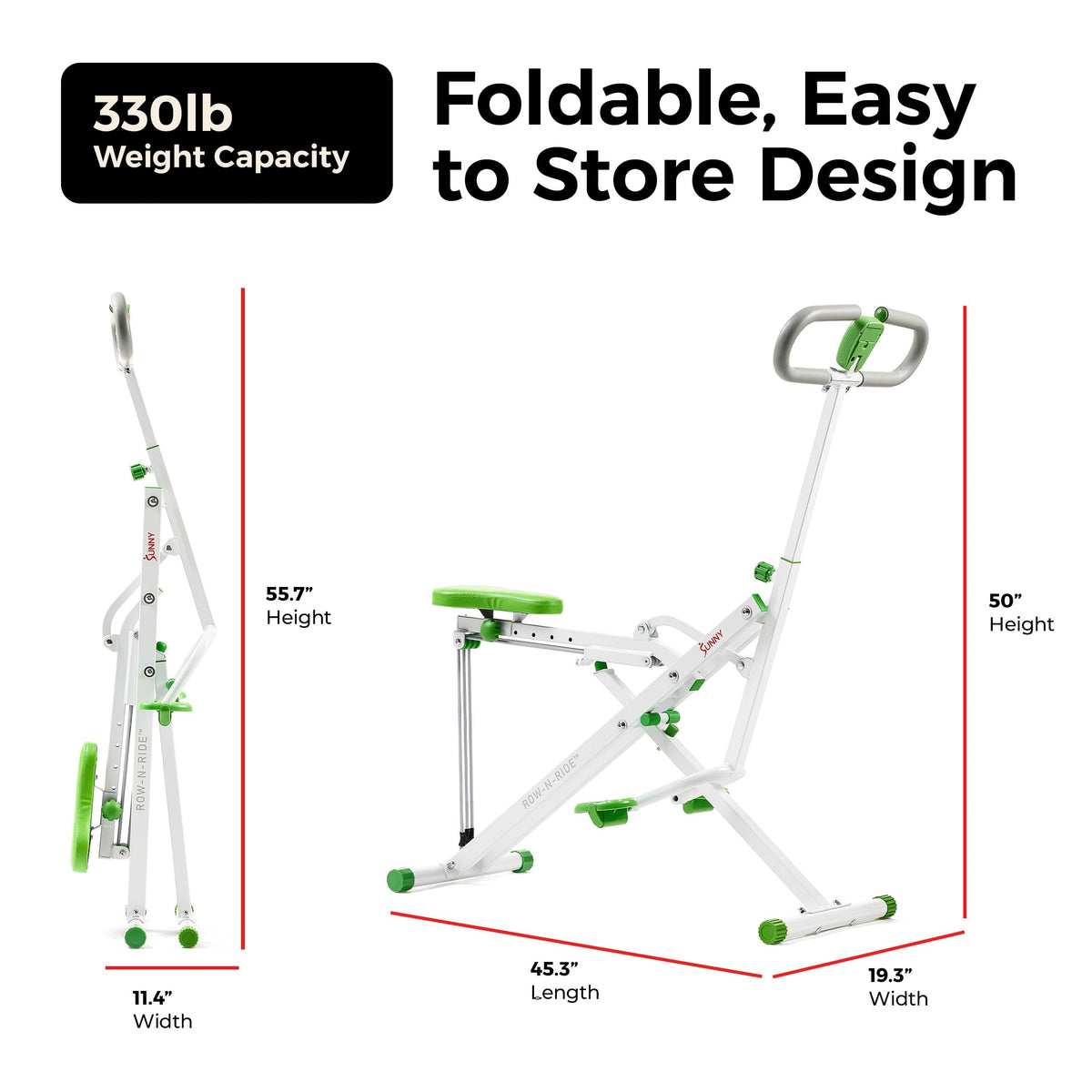Sunny Health Fitness Smart Row N Ride Glute Leg Trainer - Sunny Health & Fitness Official Imagery - 7
