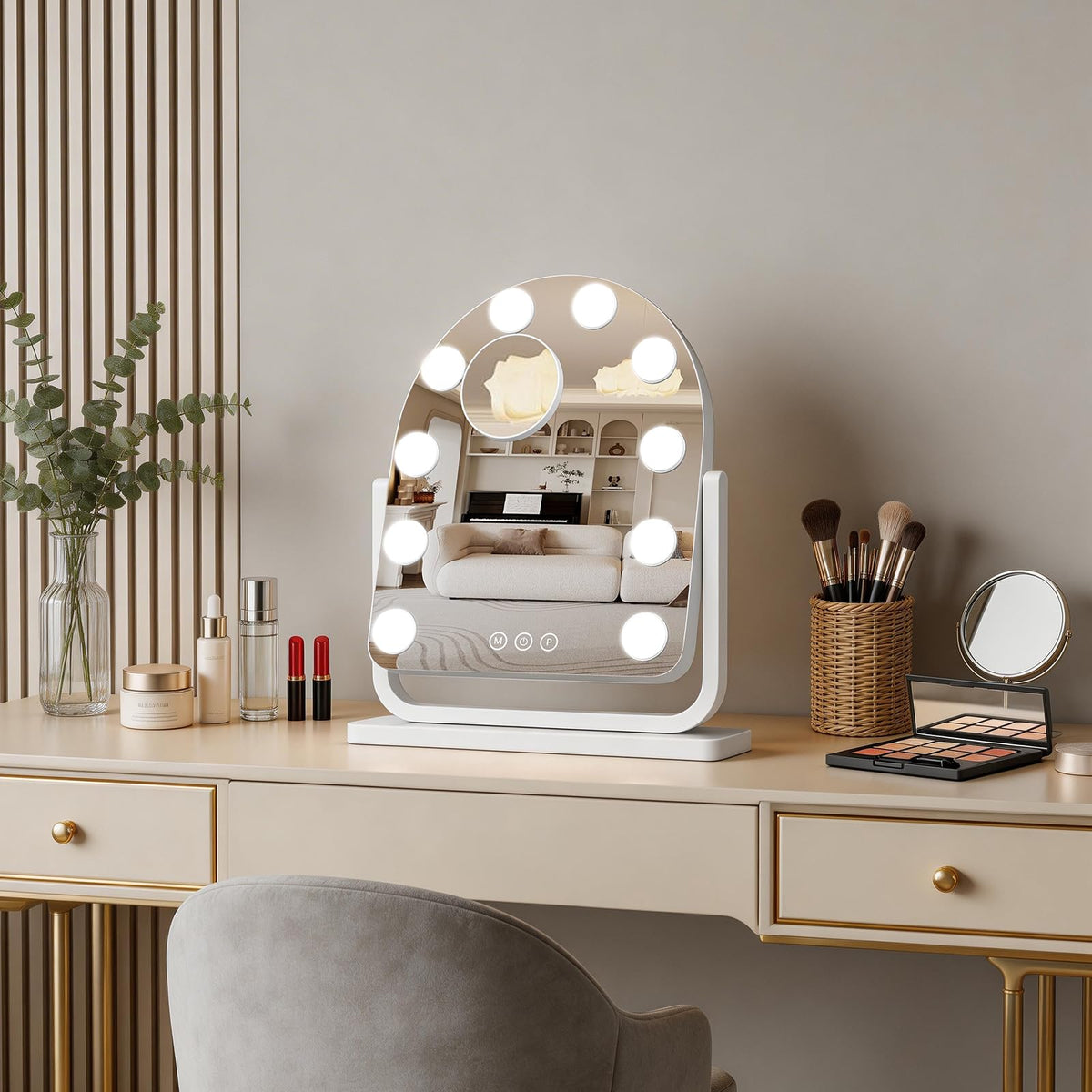 Rechargeable Arched Vanity Mirror with Lights 14 12 - Bearolve Official Imagery - 8