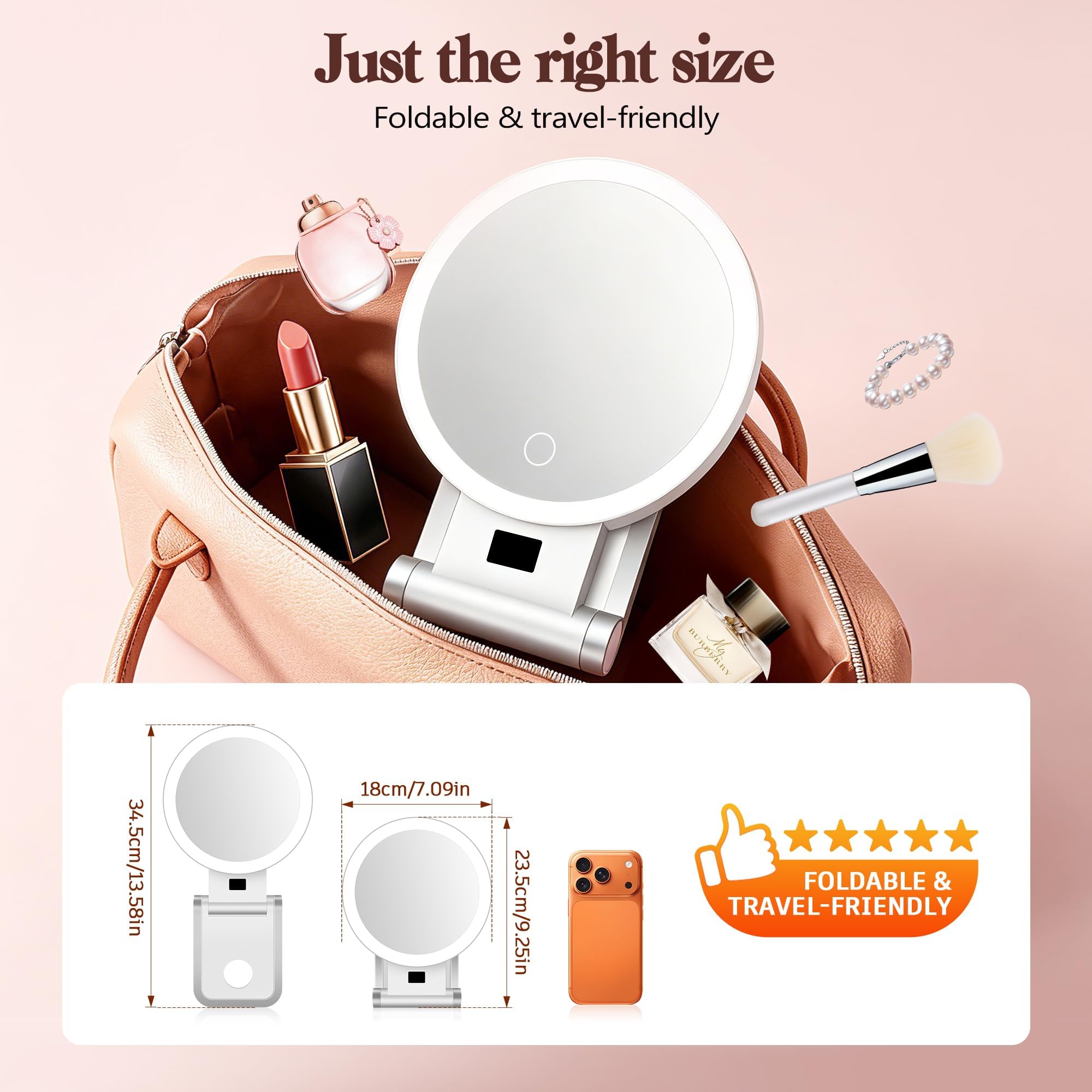 B Beauty Planet Magnifying Mirror with Light 30X, 2000mAh 1X/ 30X Magnifying Mak - B Beauty Planet Official Product View 9
