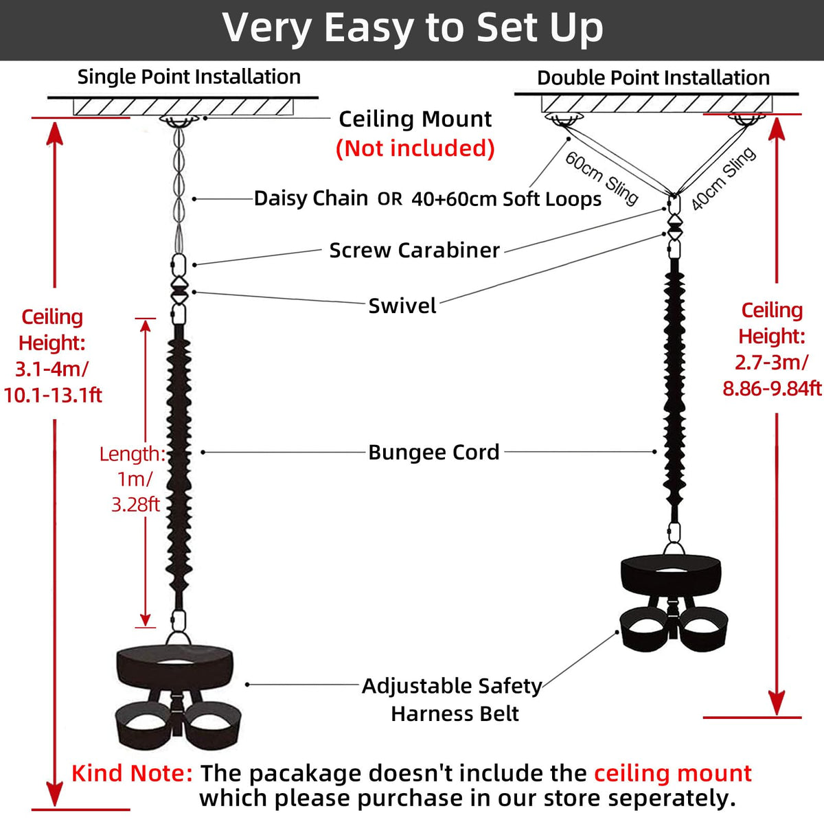 PRIOR FITNESS Bungee Fitness Set Yoga Bungee Cord Rope - PRIOR FITNESS Official Imagery - 6
