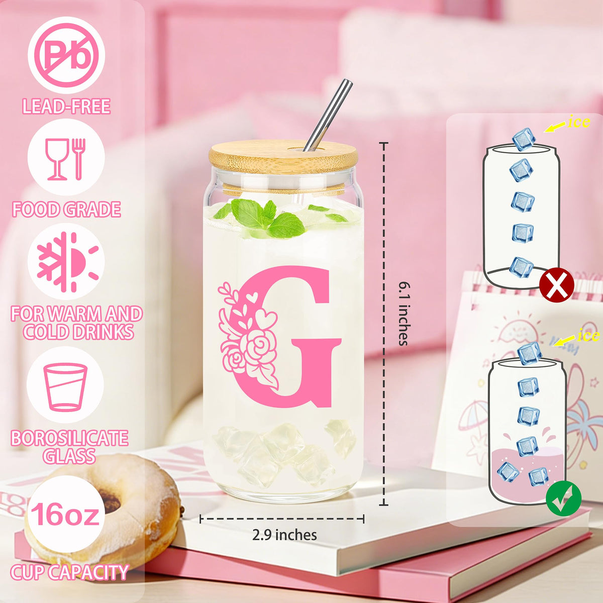 Personalized Monogrammed Customized Pink Birthday Gifts for - GQDECOR Official Imagery - 7