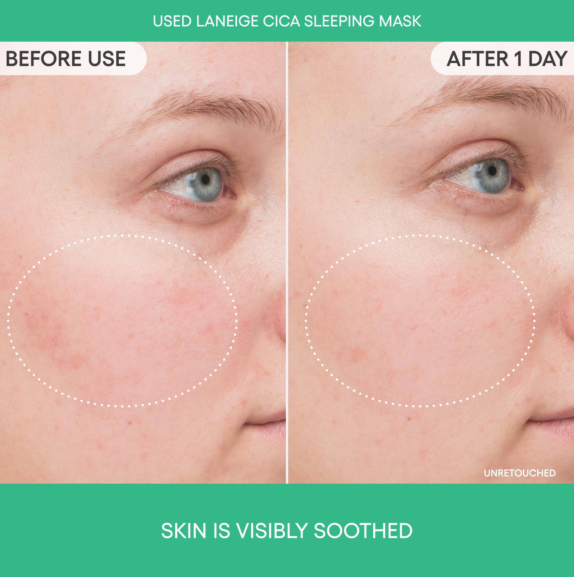 LANEIGE Cica Sleeping Mask: Korean Sensitive Skin Overnight Hydrating Balm Cream Face Mask with Centella Asiatica for Soothing Nourishment & Barrier Repair| Korean Skin Care - Elefair Tech Official Product View 3