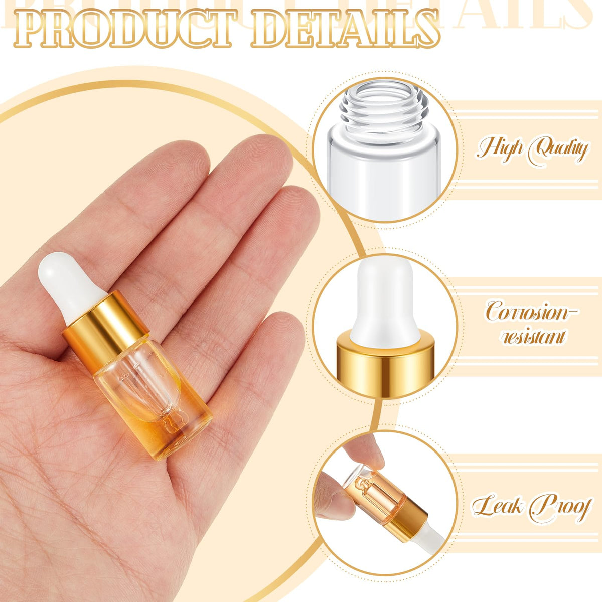 Didaey 200 Pcs 1 2 3 5 10 15 ml Mini Glass Oil Dropper - Didaey Official Imagery - 5
