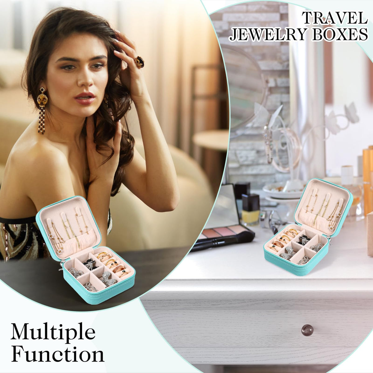 12 Pcs Mini Travel Jewelry Case Bridesmaid Proposal Gift - MAQUITA Official Imagery - 8