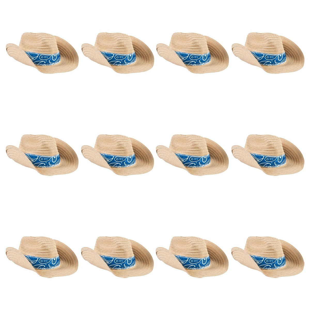 Fun Express Straw Cowboy Hats for Men Women Set of 12 - Fun Express Official Imagery - 1