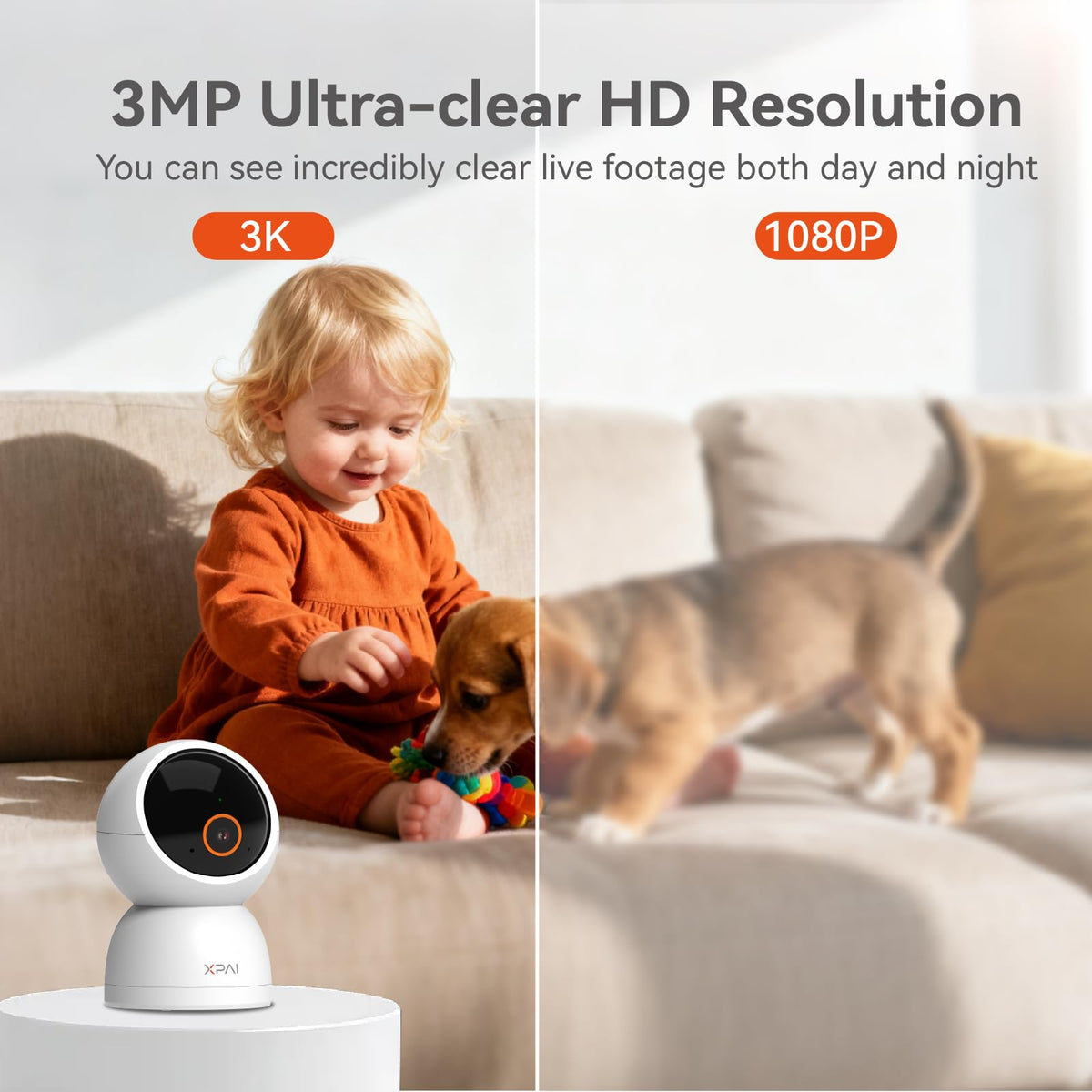 Indoor Camera Wireless 3K Indoor Camera No Subscription 360 - xpai Official Imagery - 4