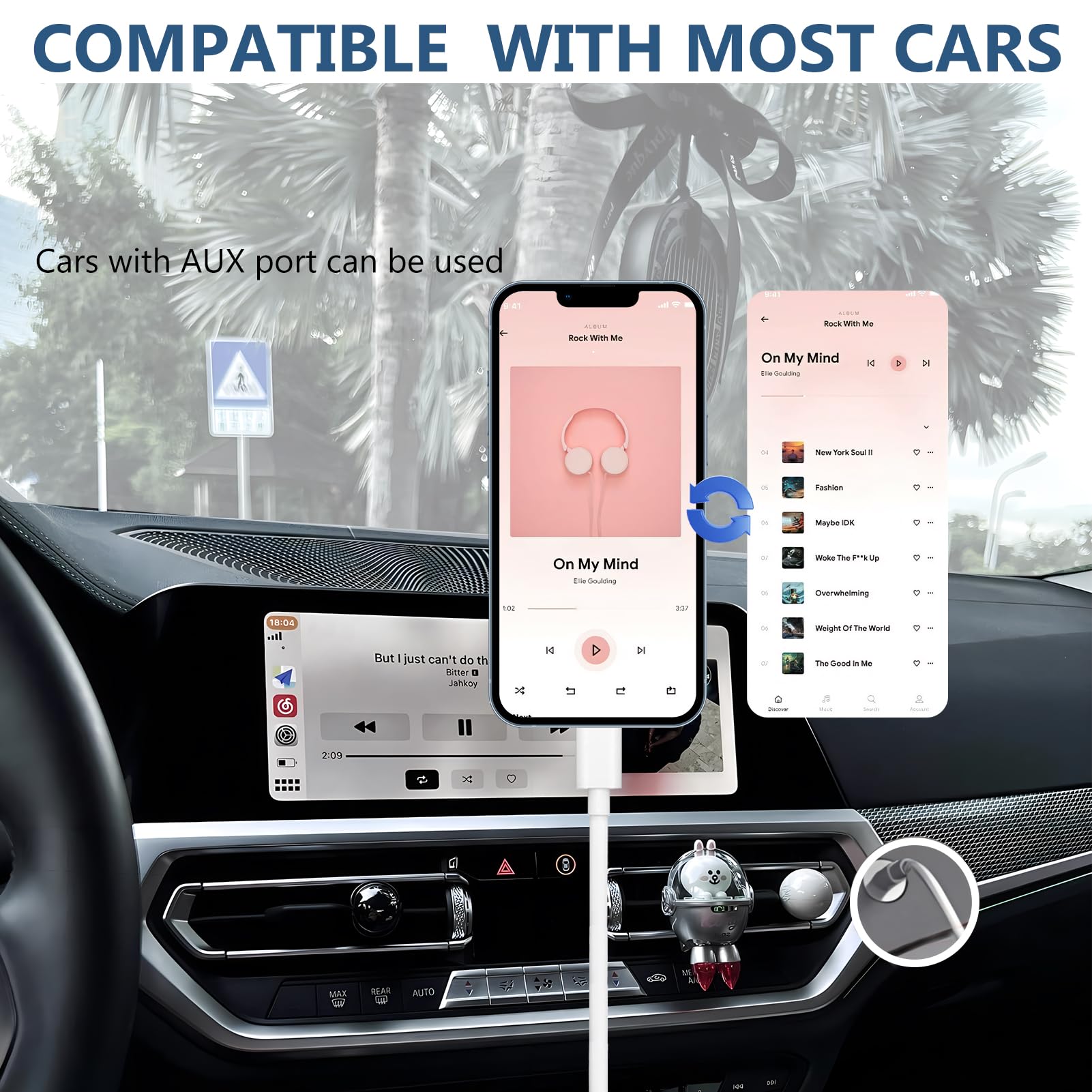 Seulliya USB C to 3.5mm Audio Aux Jack Cable,3.3 ft, aux Cord for - Seulliya Official Product View 6