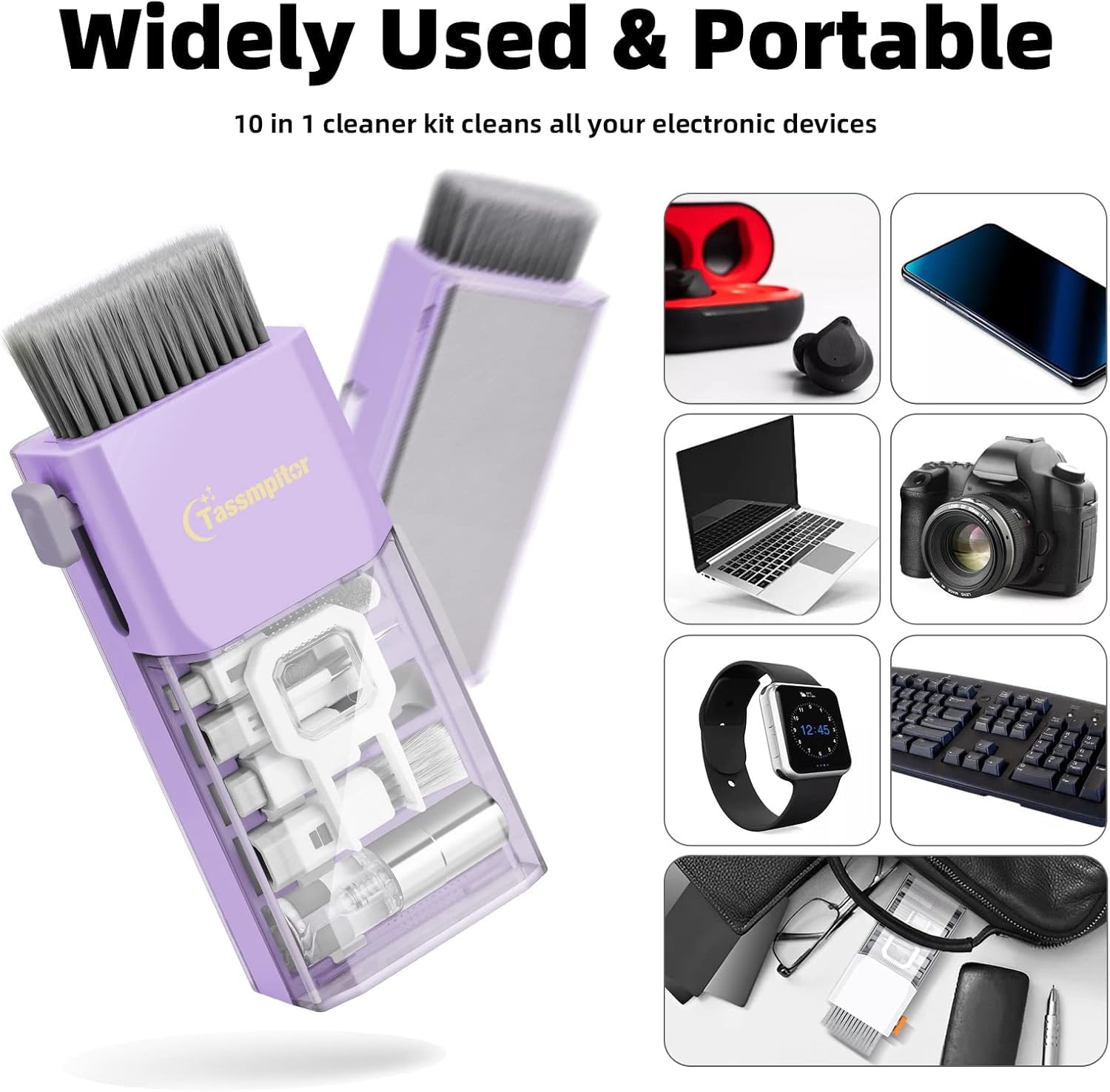 Tassmpitor 11-in-1 Keyboard & Screen Cleaning Kit – Purple