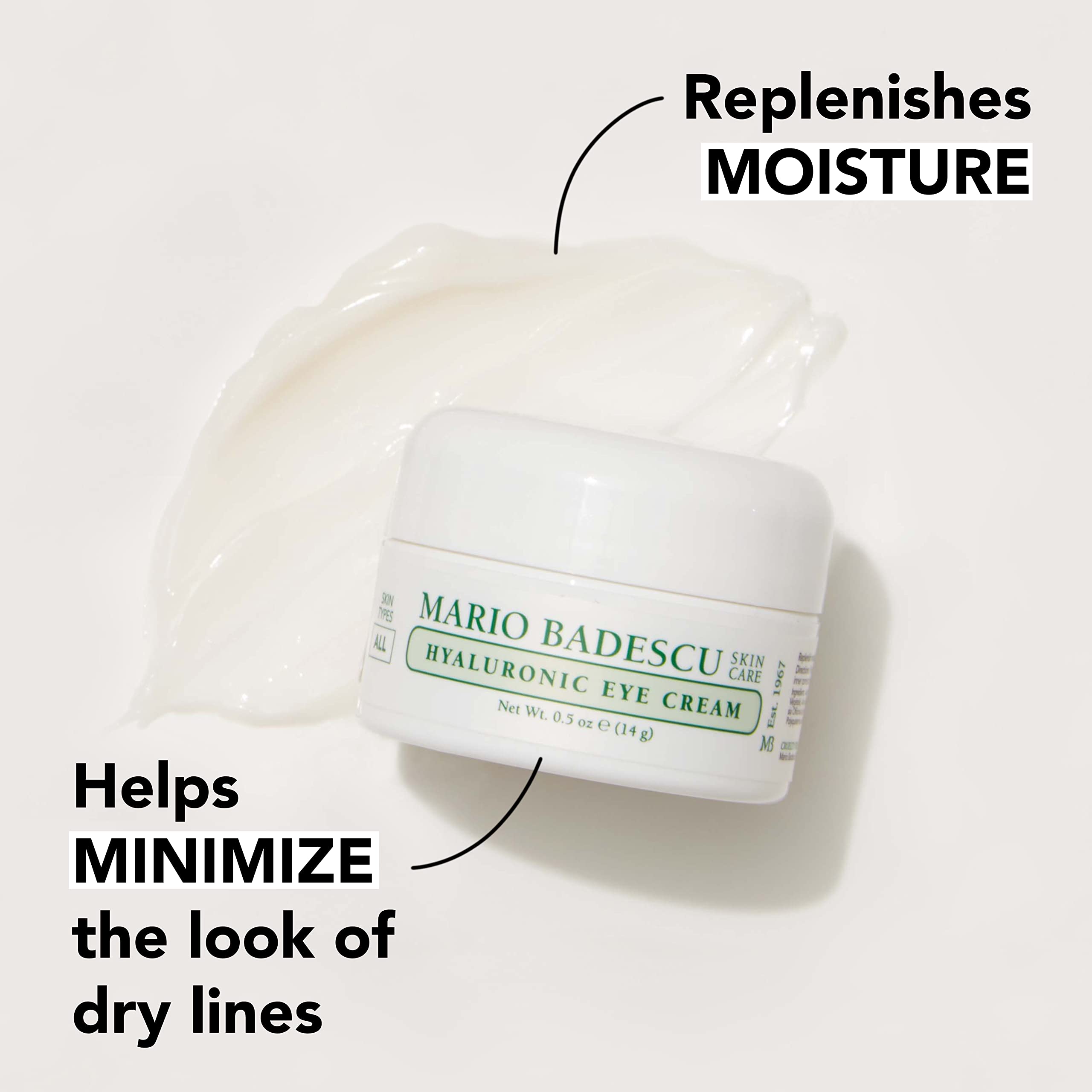 Mario Badescu Eye Cream for Dark Circles and Puffiness – Hyaluronic, Caffeine or Glycolic – Hydrating, Firming and Anti Aging Overnight Under Eye Care Treatment for Fine Lines and Wrinkles - Elefair Tech Official Product View 3