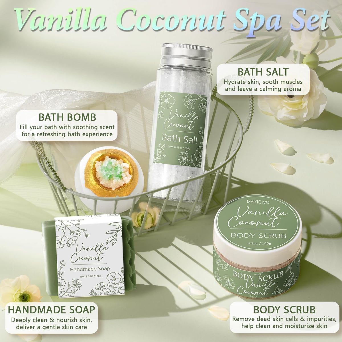 Spa Gifts Baskets for Women Bath Set Birthday Gifts for - MAYICIVO Official Imagery - 6