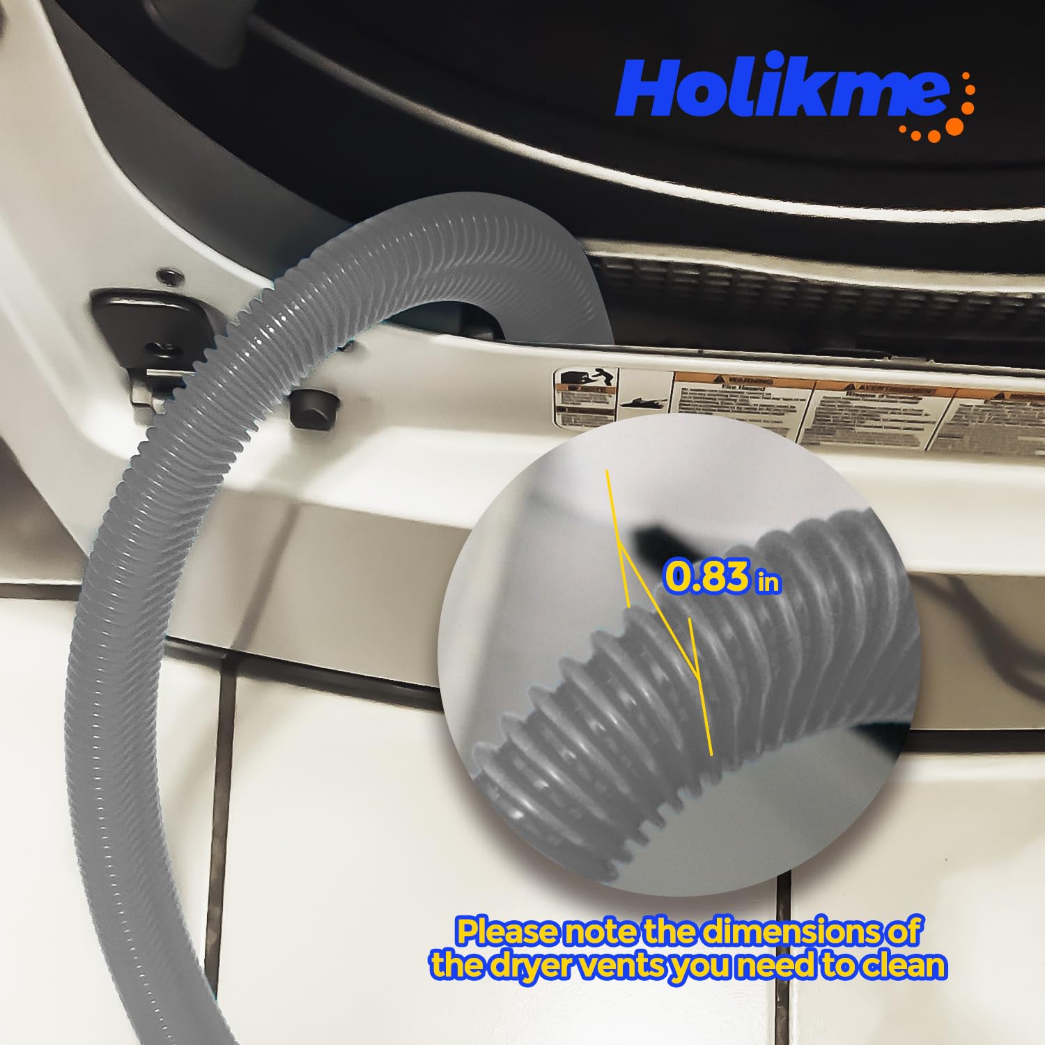 Holikme Dryer Vent Cleaner Kit 2Pack - Lint Vacuum Attachment & B by Holikme - Angle View 6
