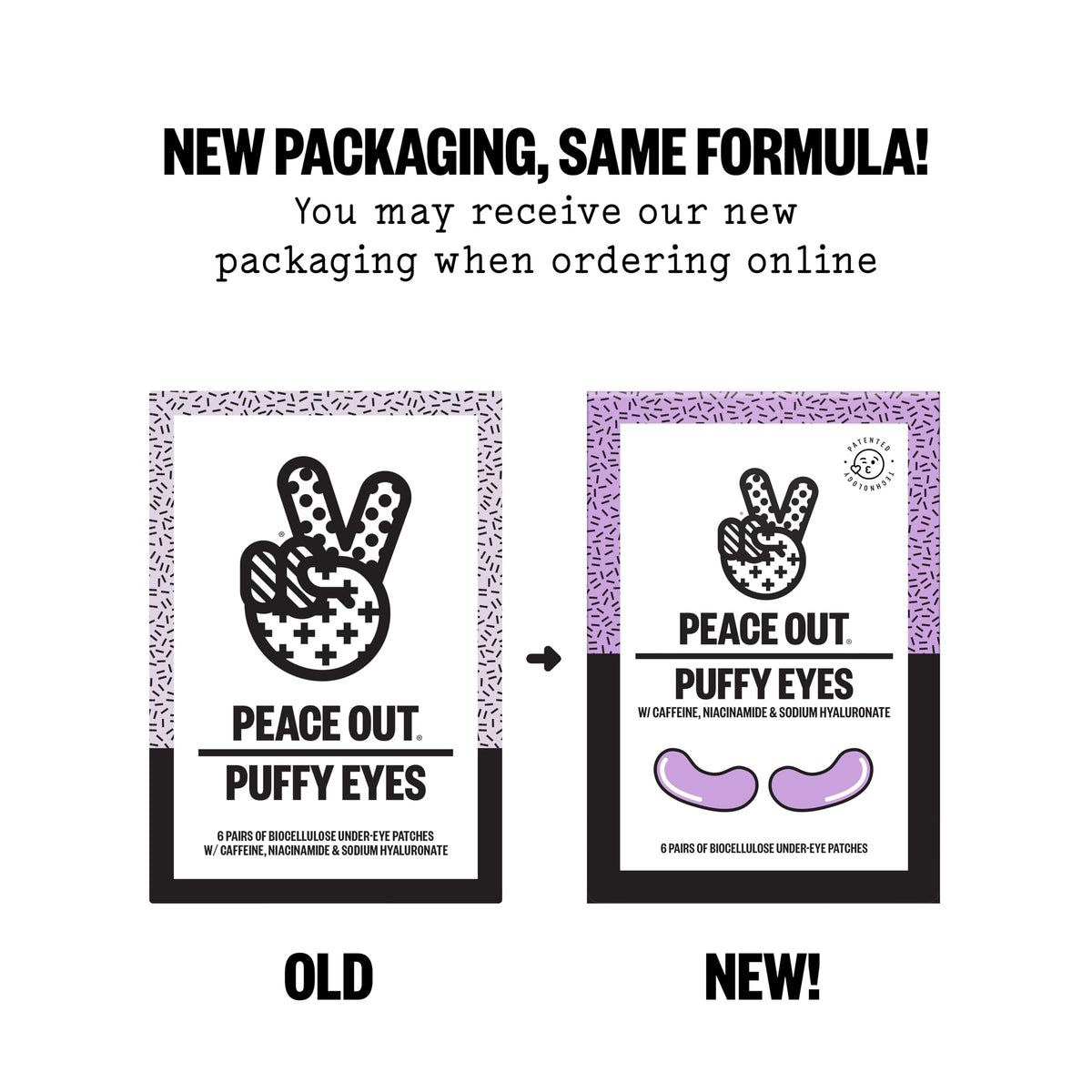 PEACE OUT Puffy Eyes Hydrating Under Eye Patches, soothing masks with gel-like texture applied under the eyes for hydration and refreshment.