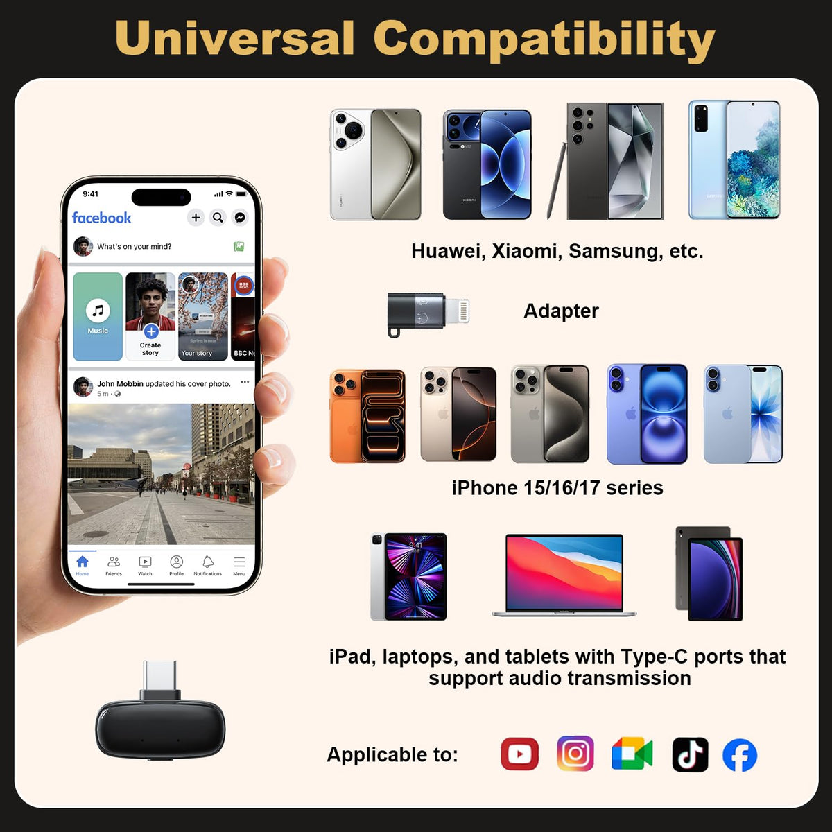 Wireless Lavalier Mini Microphone for iPhone ipad Android - IJCUIJM Official Imagery - 5