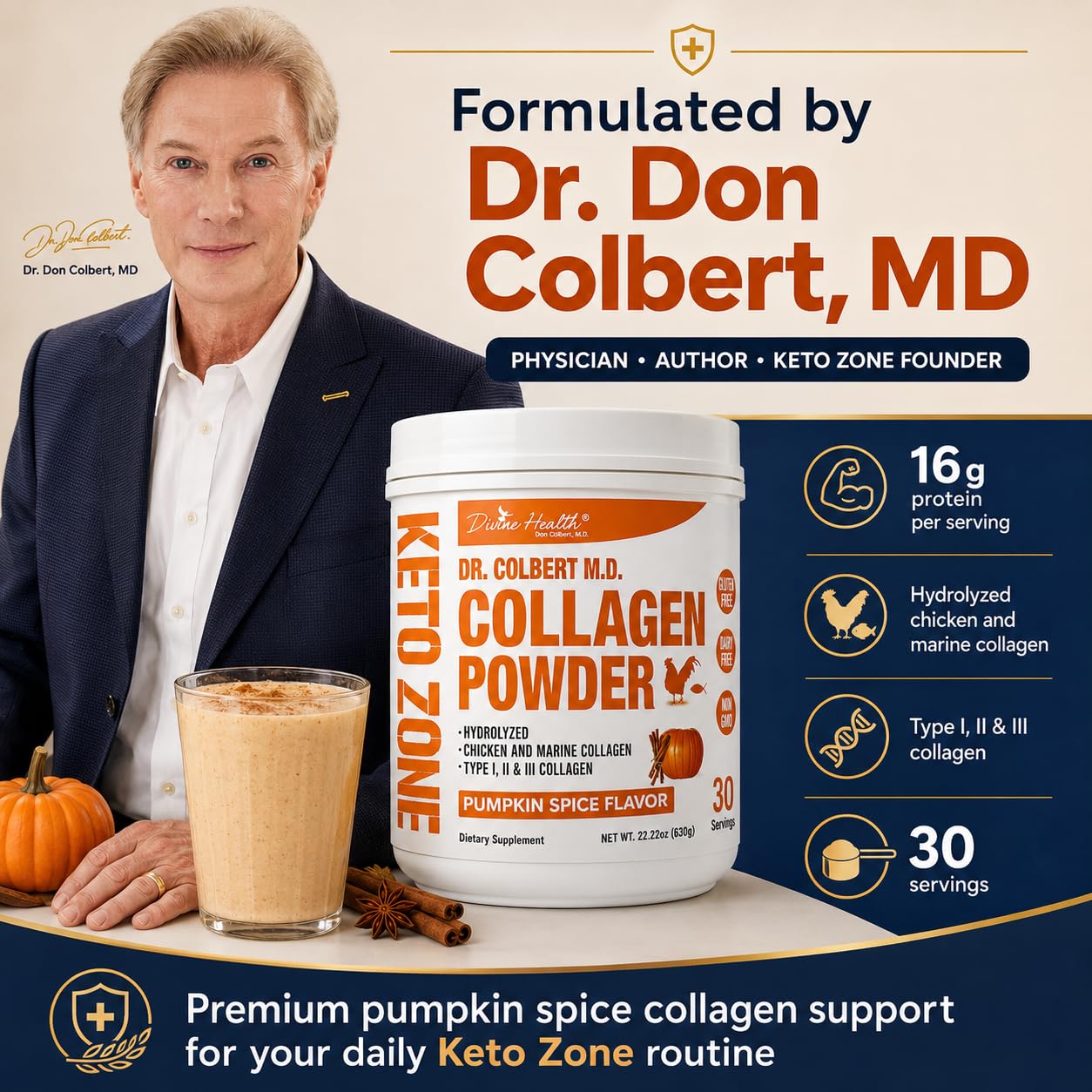 Dr Colbert MD Hydrolyzed Collagen Powder - Divine Health Official Imagery - 8