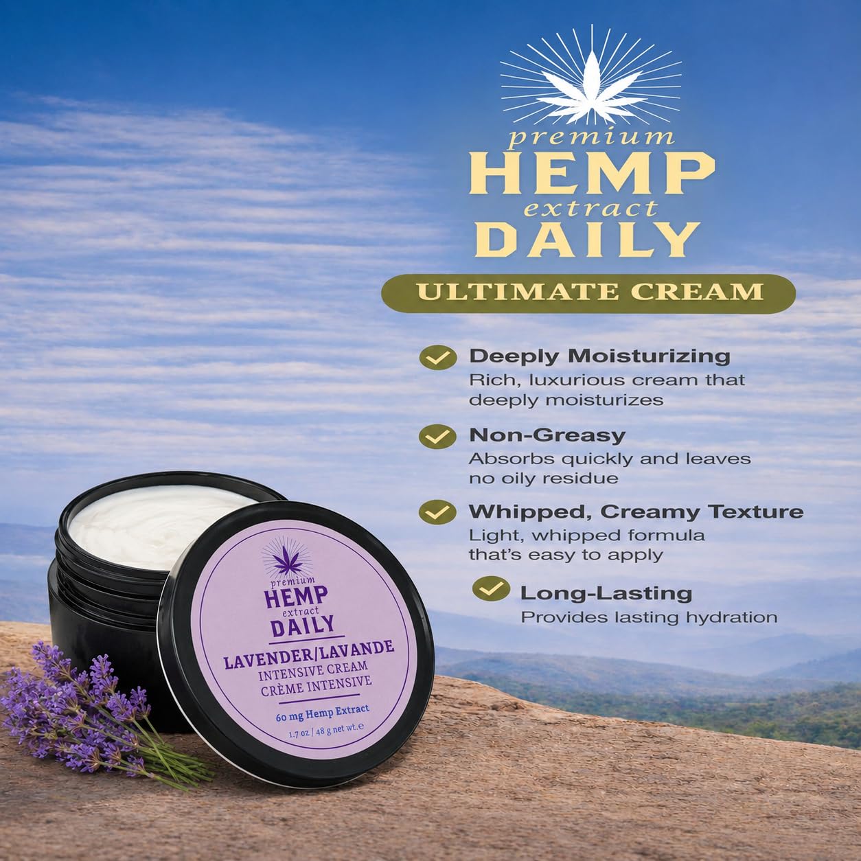 Premium Hemp Extract Daily Intensive Cream 1.7 oz