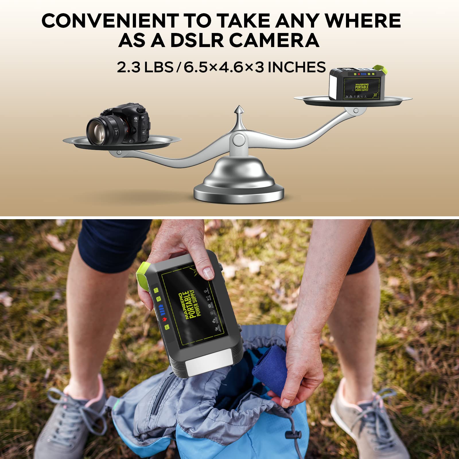 MARBERO Portable Power Station 88Wh, 120W Surge, Solar Generator by MARBERO - Angle View 8