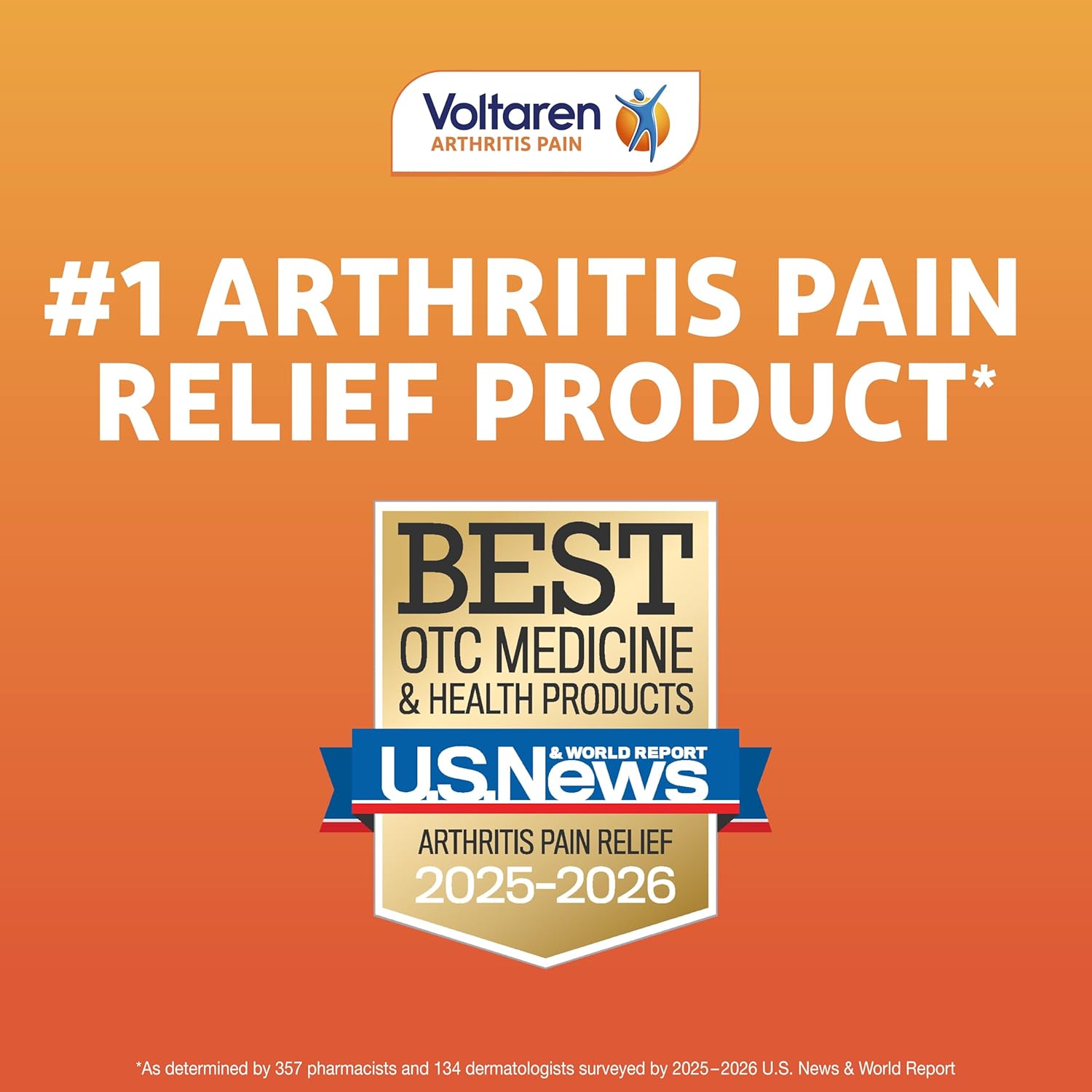 Voltaren Arthritis Pain Relief Gel with 1% Diclofenac Sodium, an NSAID for targeted joint and muscle pain relief.