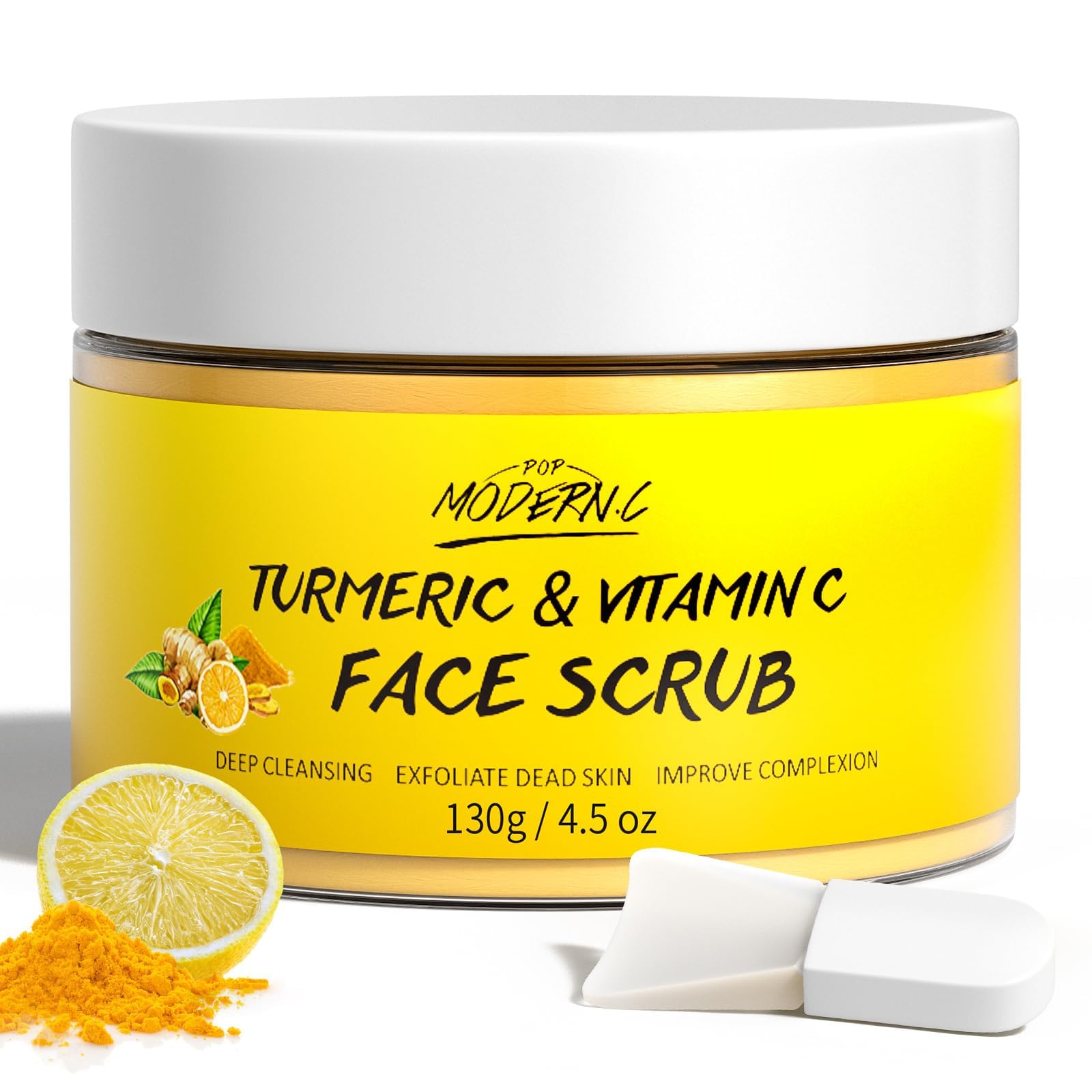 POP MODERN.C Vitamin C and Turmeric Face Scrub Cream Organics Microdermabrasion - POP MODERN.C Official Product View 2