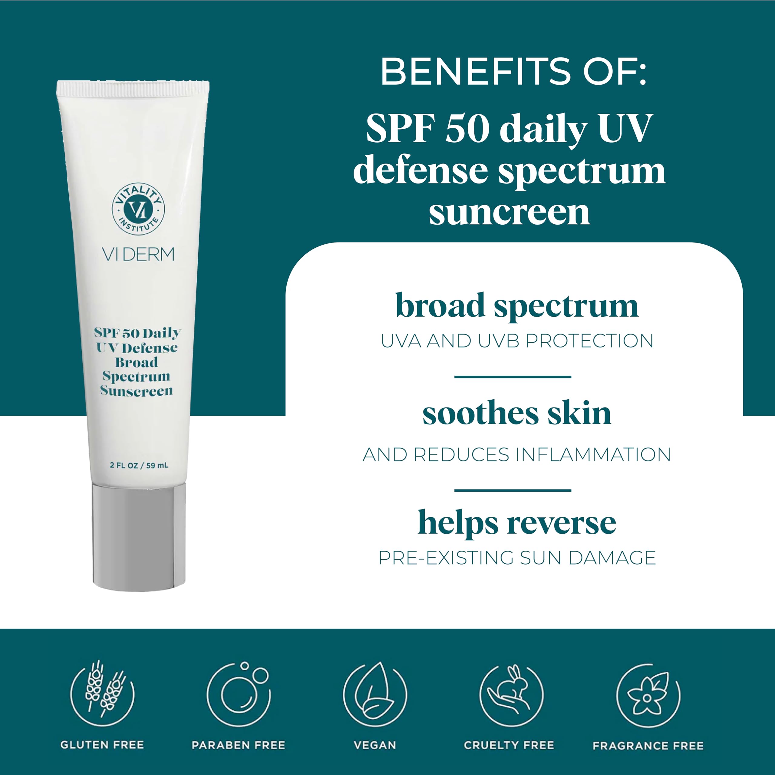 Vi Derm SPF 50 UV Defense Sunscreen Lightweight Fast - VI DERM Official Imagery - 4